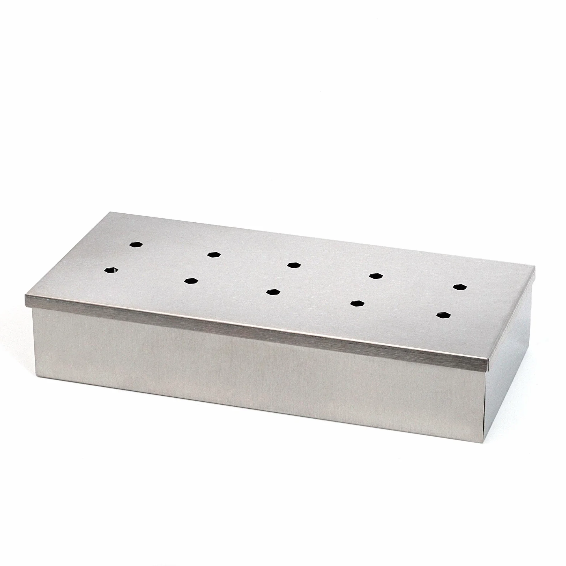Wenco Pudełko wędzarnicze klasy premium, 20 x 9,5 x 4 cm, stal nierdzewna, odporne na wysokie temperatury, do grilla gazowego i węglowego, kolor srebrny