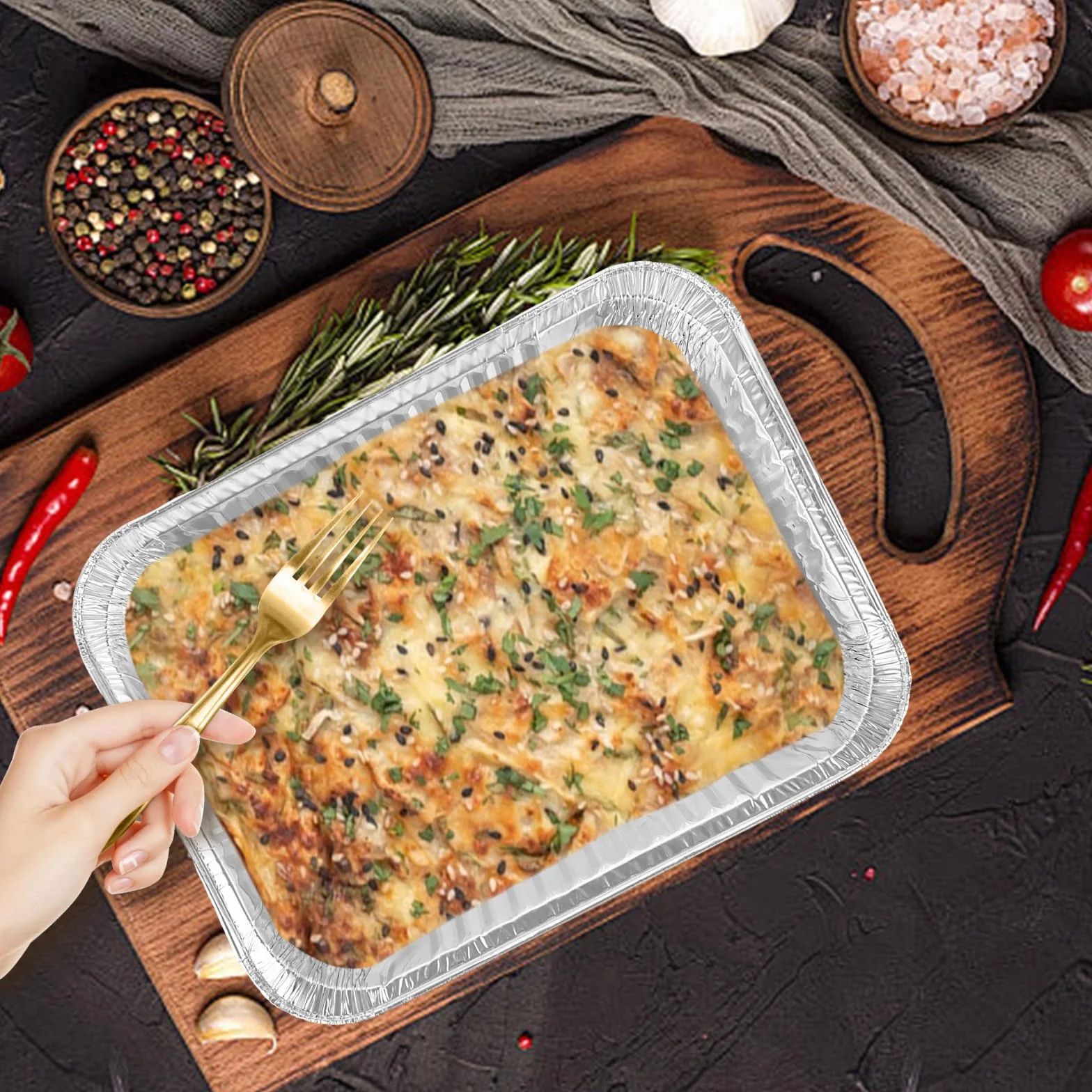 SHUESS 30 sztuk aluminiowych misek do grilla, duże 5000 ml, 37 x 26 x 7 cm, aluminiowe, jednorazowe miseczki z folii aluminiowej, na Boże Narodzenie, sylwestra, imprezę, bufet