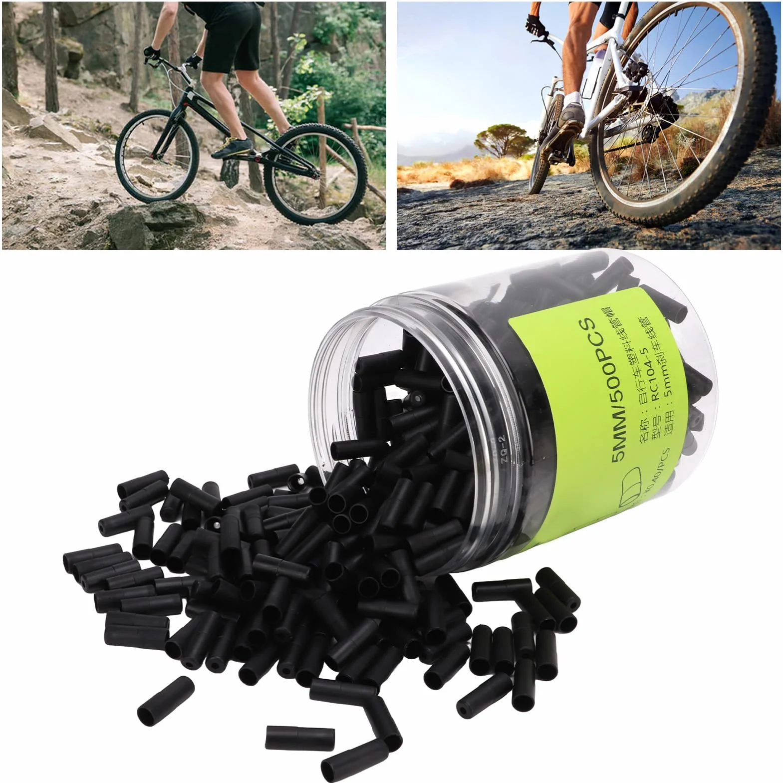 Zaślepki Obudowy Kabla Hamulca Rowerowego 500 Szt. Plastikowe 5 Mm
