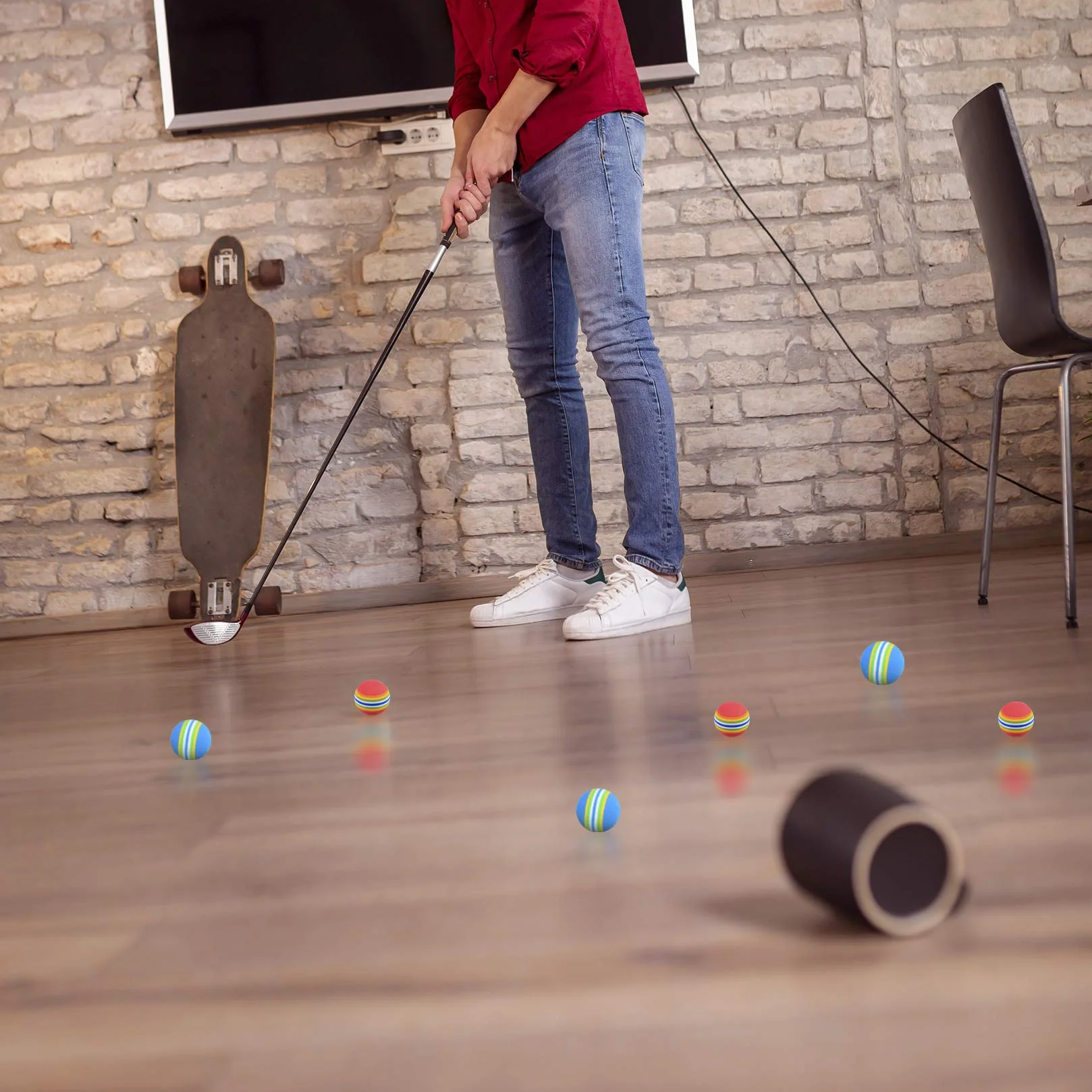 Xiaomoyu Piłki golfowe 26 sztuk czerwone niebieskie do ćwiczeń i treningu