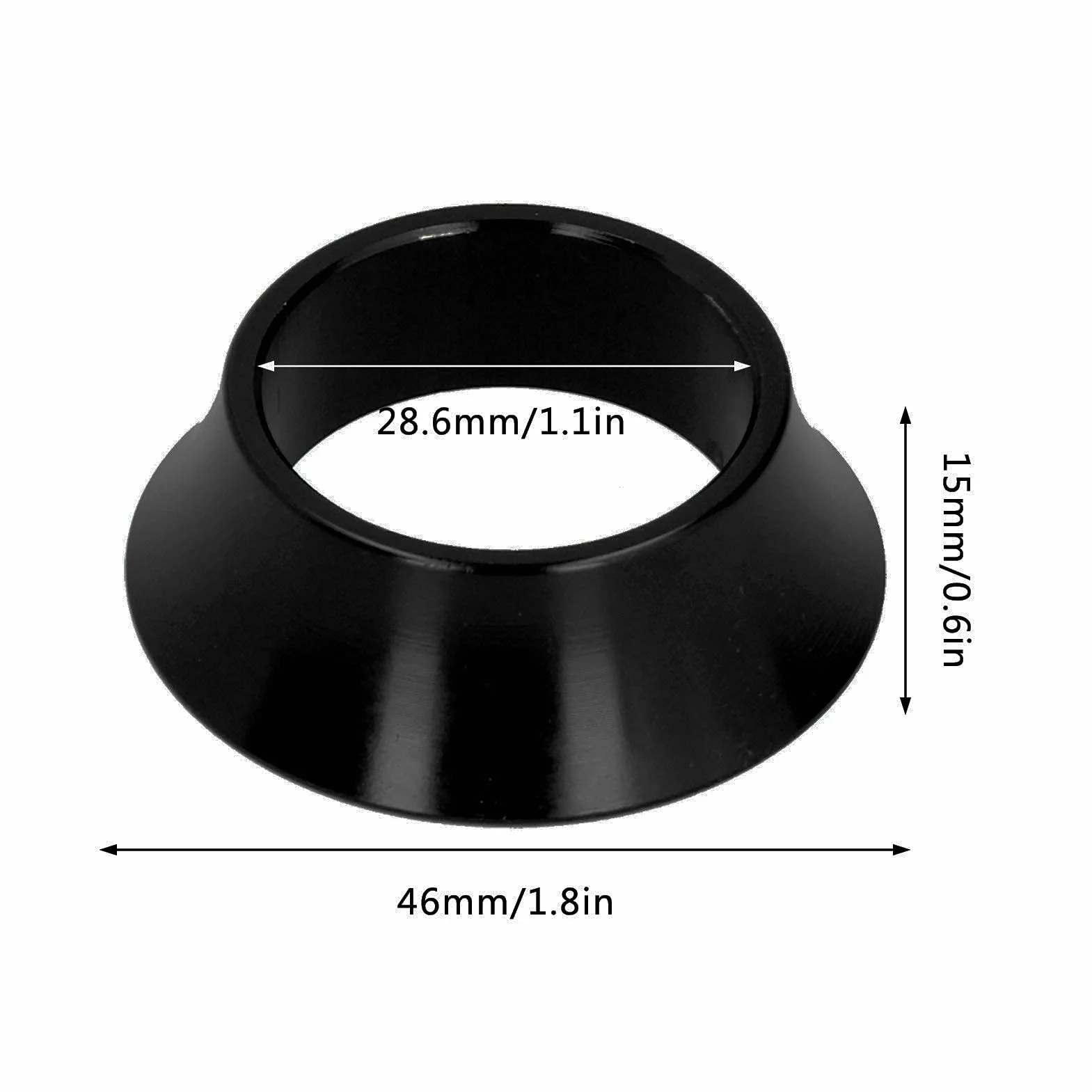 Dilwe 2 szt. 15 mm podkładka stożkowa CNC stop aluminium rower przedni widelec