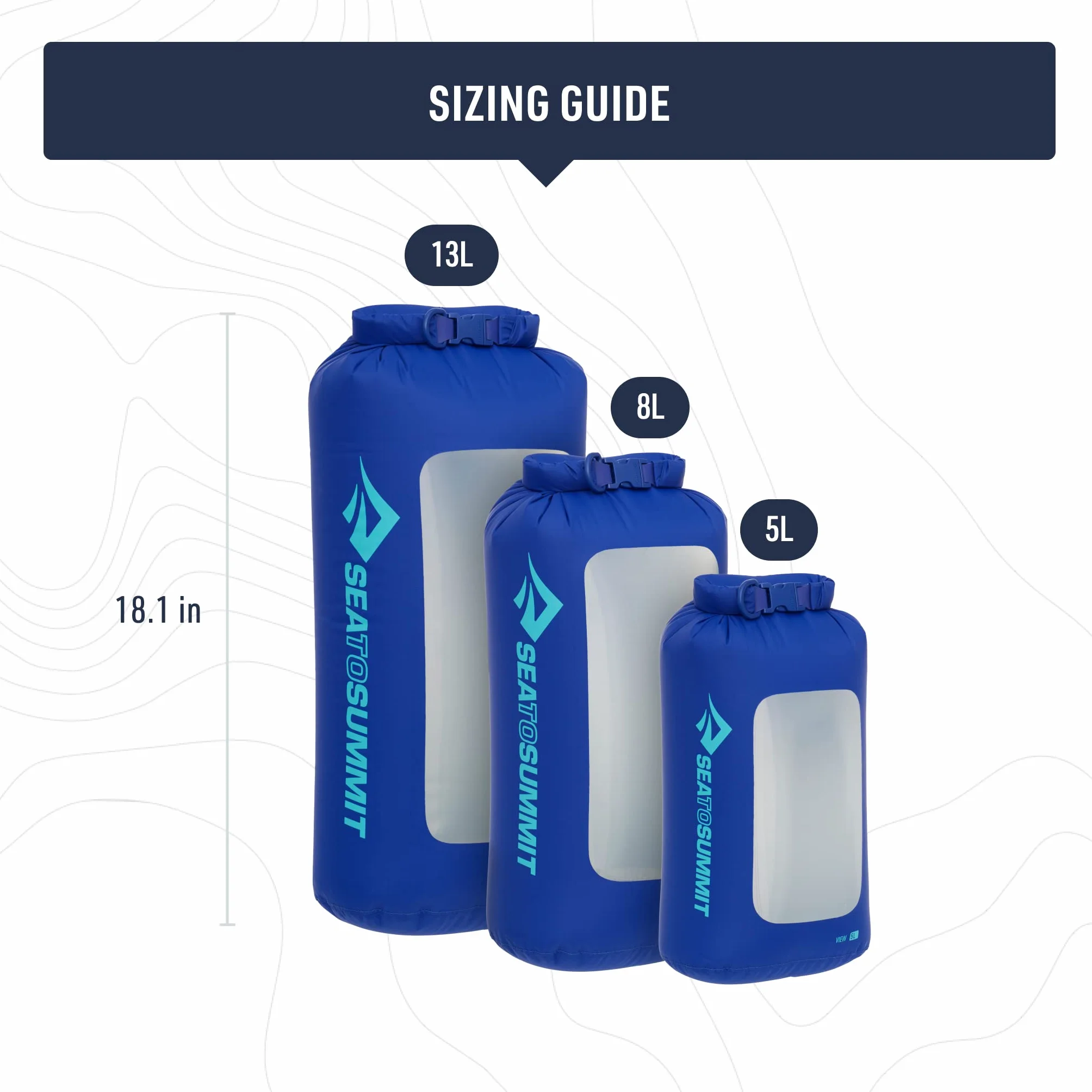 Sea to Summit Lightweight Dry Bag View 8L - Wodoszczelna, wszechstronna torba, 8L, rozmiar 8L, kolor Surf The Web
