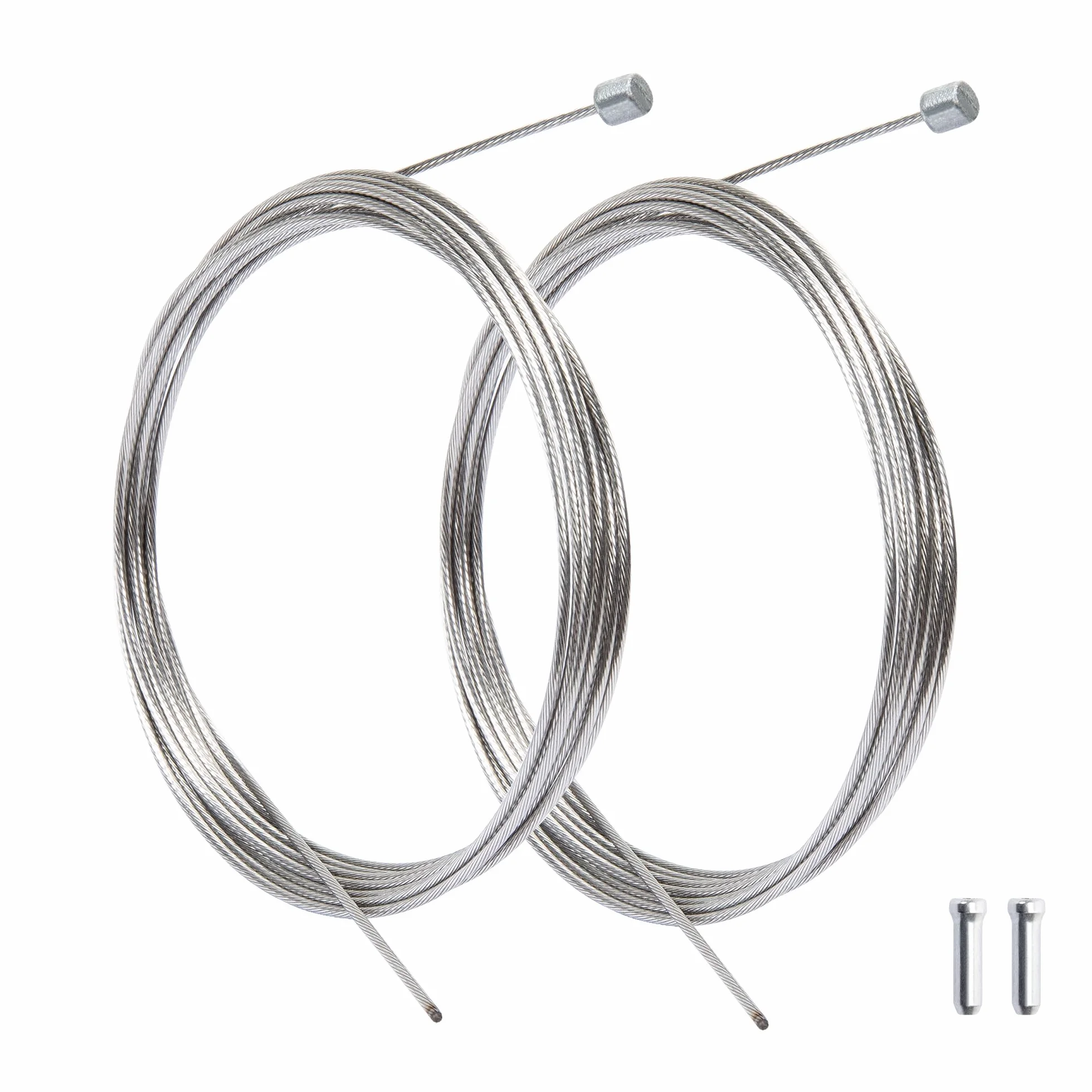 Uniwersalna linka zmiany biegów rowerowych, 2 sztuki, kabel ze stali nierdzewnej Ø 1,2 mm x 2100 mm, kompletny zestaw do zmiany biegów na rowerze wyścigowym MTB, miejskim, trekkingowym