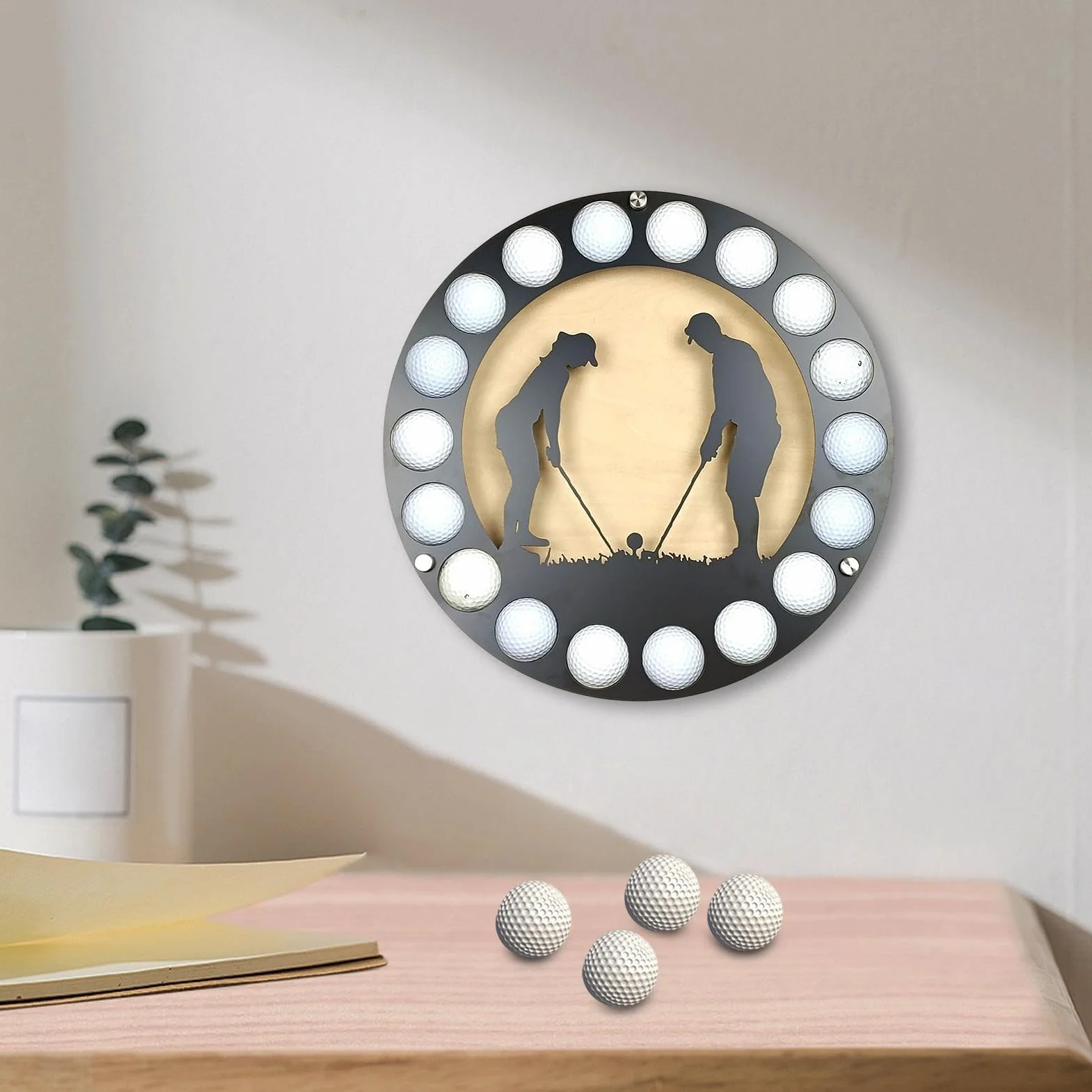 Uchwyt ścienny na piłkę golfową, wyświetlacz piłki golfowej | żelazny stojak na piłeczki golfowe, organizer do przechowywania | Iron Golfing Display Collector Case wykwintny i praktyczny