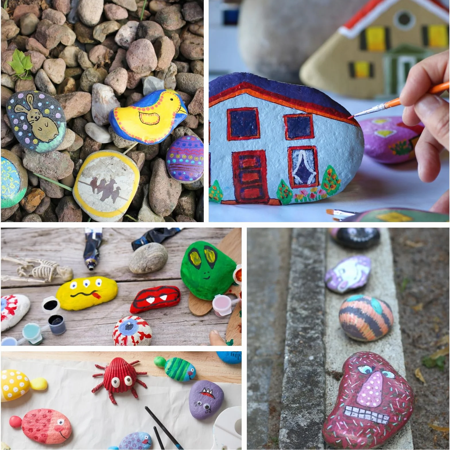 NEUSID 16 sztuk płaskich kamieni do malowania, 5-8 cm, białe, duże, kamienie ozdobne, gładkie, żwir, plaża, żwir, kamień naturalny, DIY, do akwarium do kolorowego malowania, dekoracji