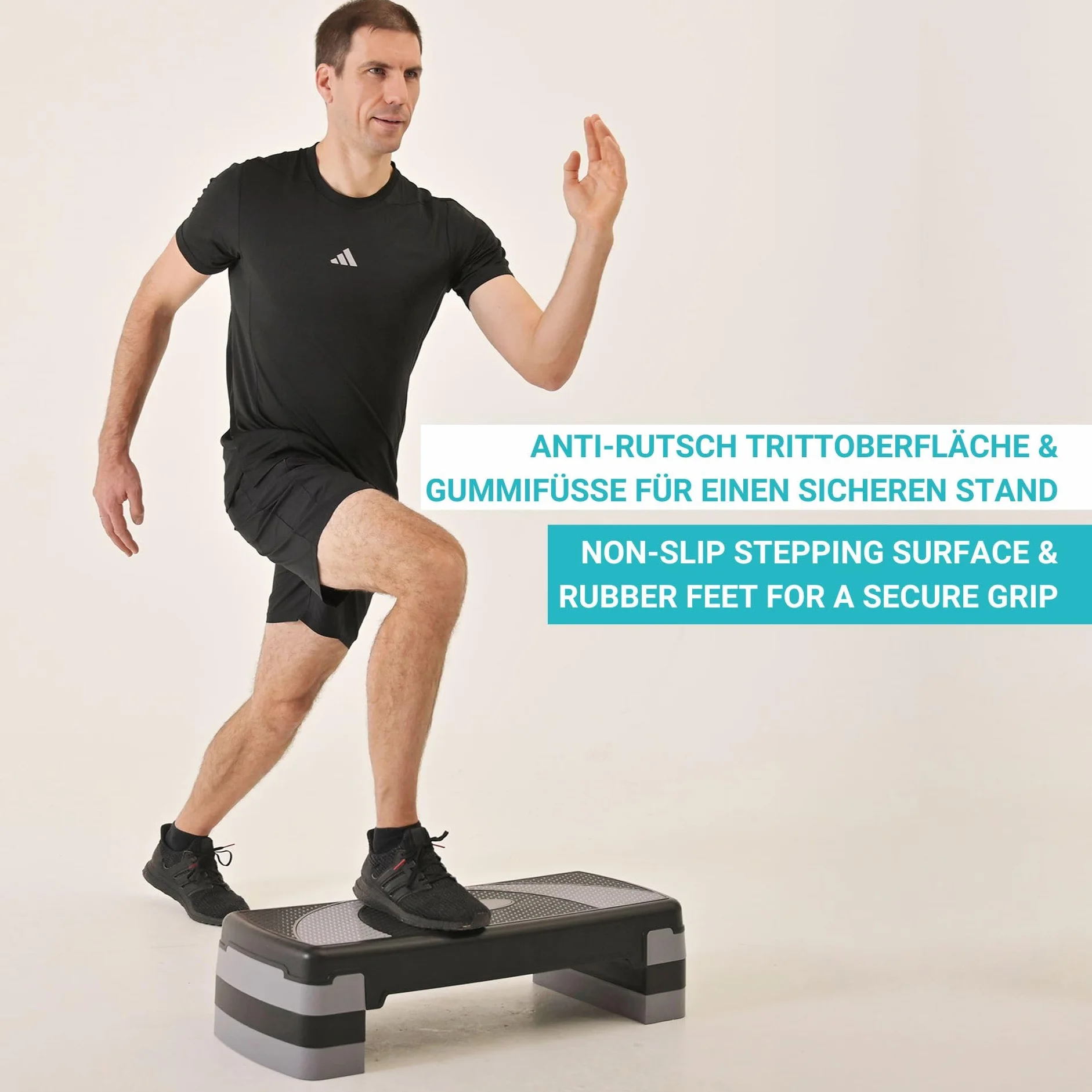Schildkröt Stepper fitness | 3-stopniowa deska do stepowania do aerobiku do domu, antypoślizgowa powierzchnia i gumowe nóżki, maks. obciążenie do 150 kg