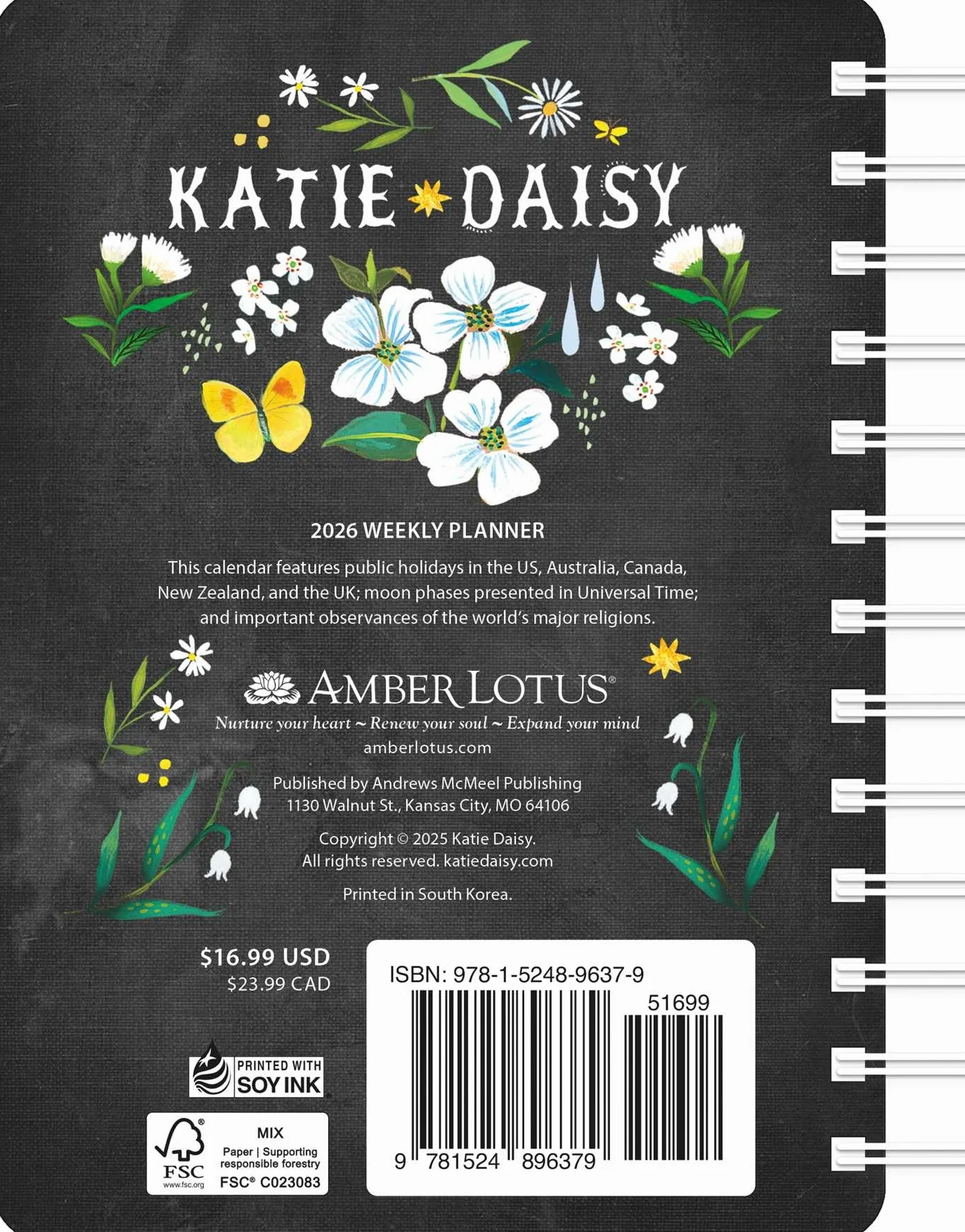 Katie Daisy 2026 Weekly Planner Calendar: Bloom & Grow