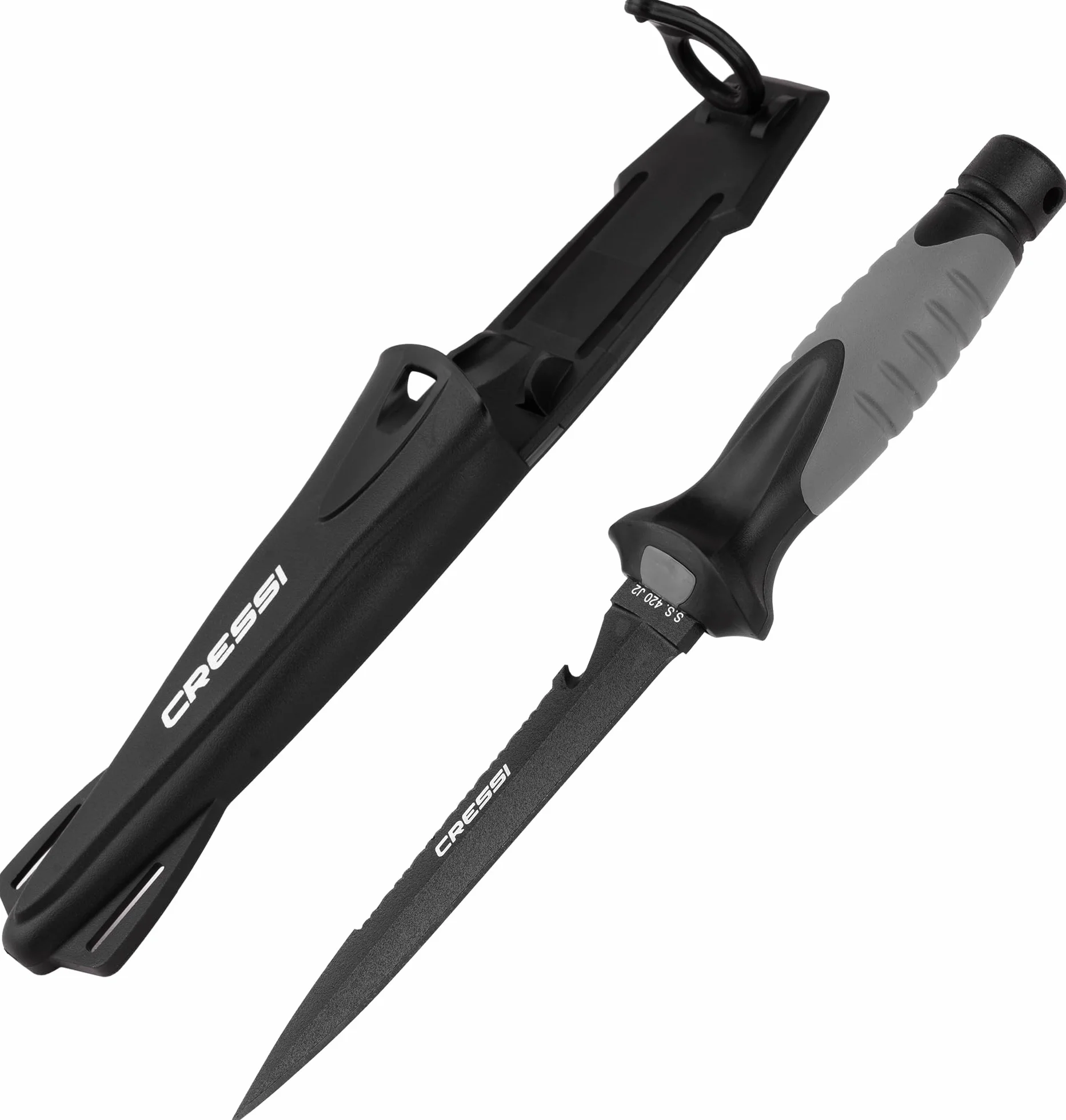Cressi Unisex-Adult Finisher Knife Nóż Do Nurkowania,Czarny,26 Cm,Rc559300