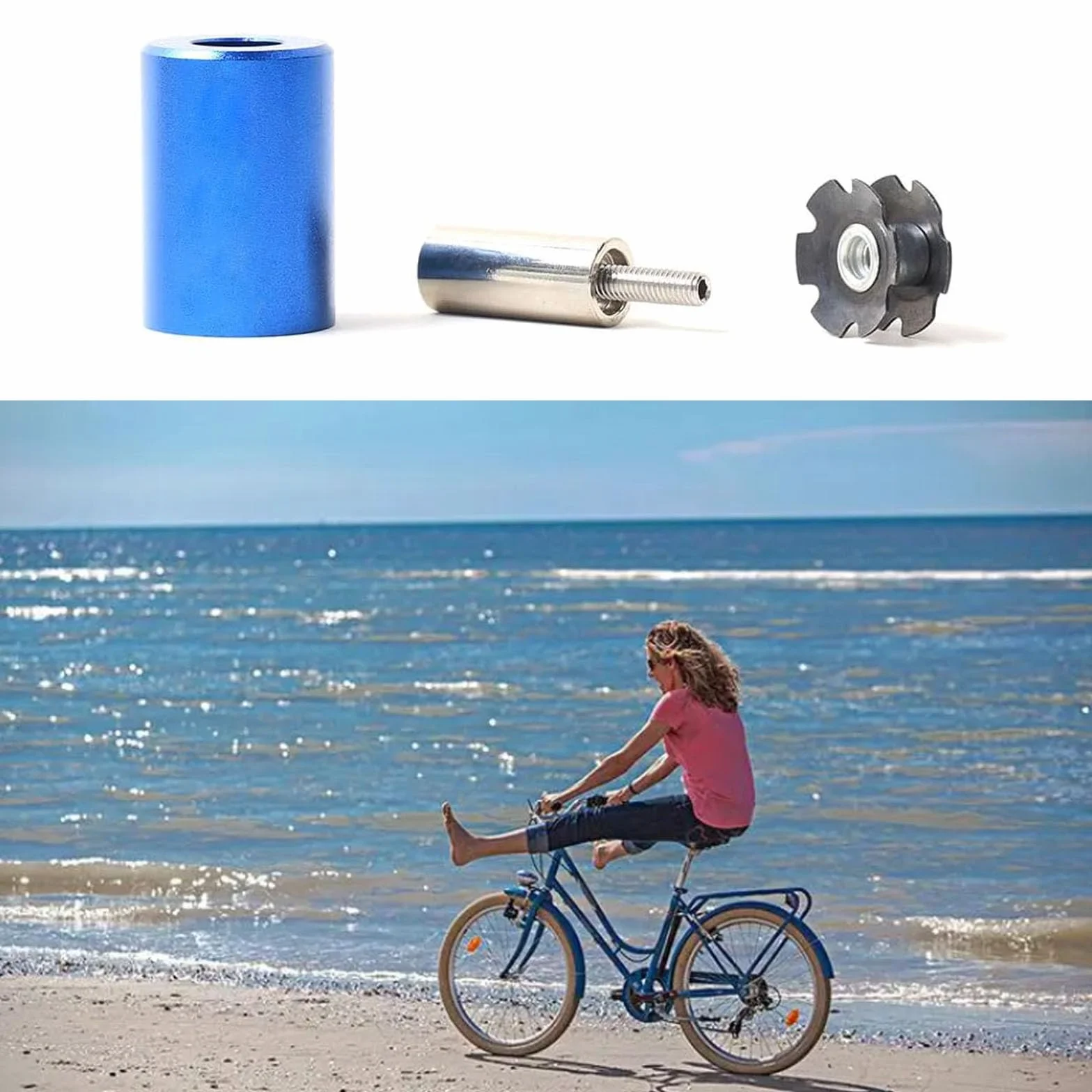 Widelec rowerowy, nakrętka gwiazdowa, zestaw montażowy do 28,6 mm, widelec rowerowy, zestaw słuchawkowy do montażu, nakrętka gwiazdowa, narzędzie do montażu nakrętki