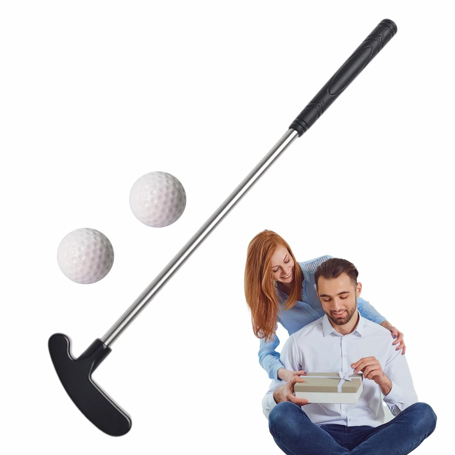Kij golfowy ze stopu cynku, zestaw kijów golfowych dla dzieci, kij do minigolfa dla dorosłych mężczyzn – dwukierunkowy, dla prawo/leworęcznych, do użytku wewnątrz i na zewnątrz, zestaw mini klubu