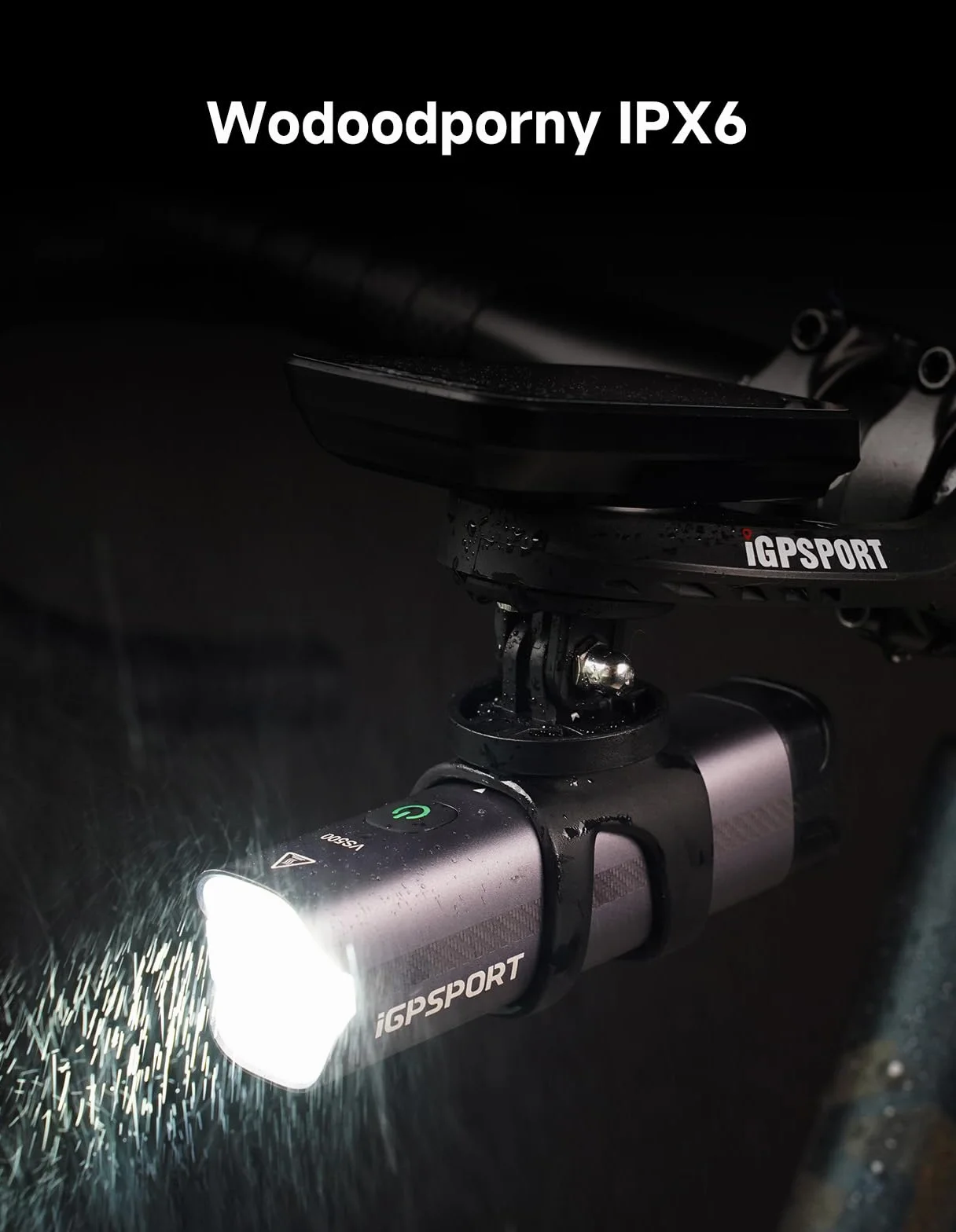 iGPSPORT VS500 Przednie Światła Rowerowe 500 Lumenów, Bateria 3000 mAh, USB-C