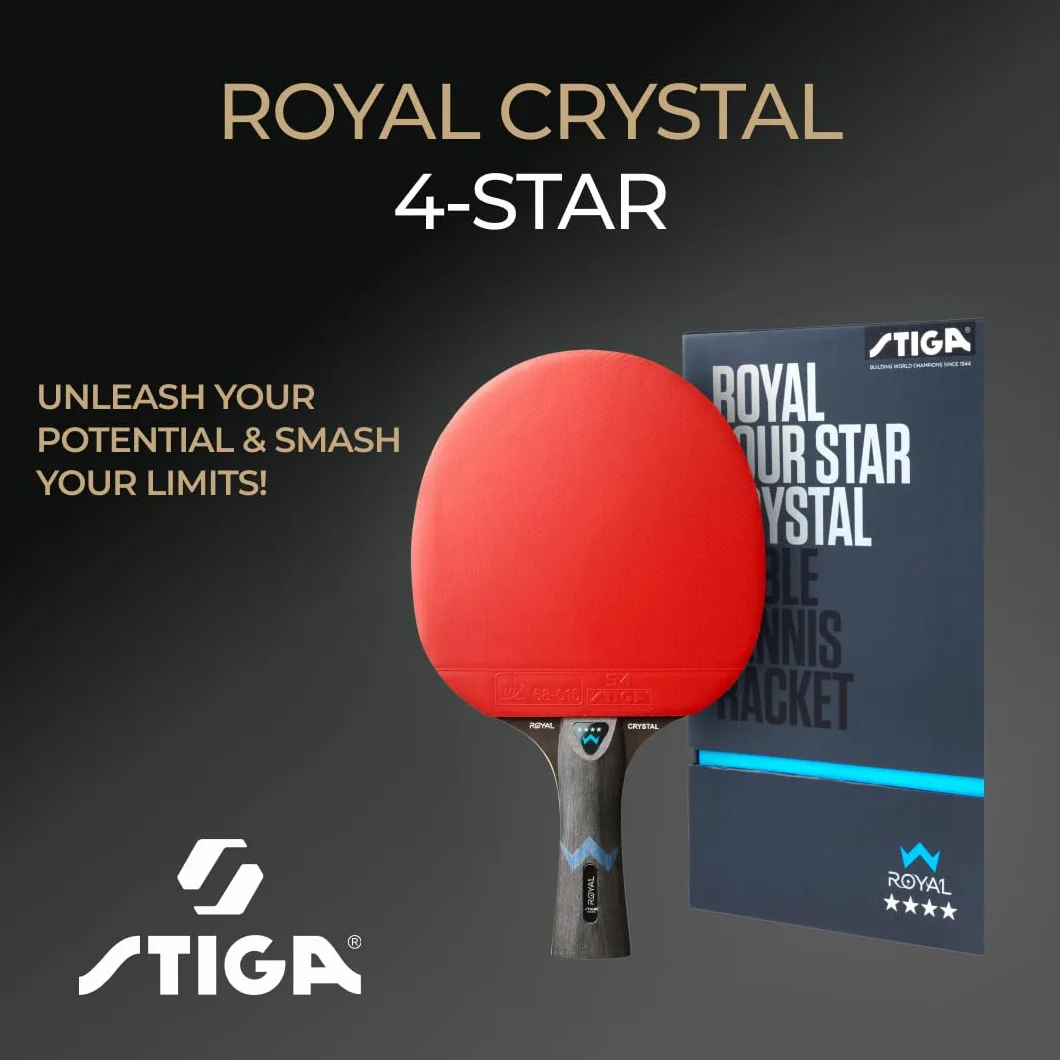 Stiga Uniseks Royal Four Star 1214-2818-01 Rakietka do Tenisa Stołowego, Czerwony/Czarny
