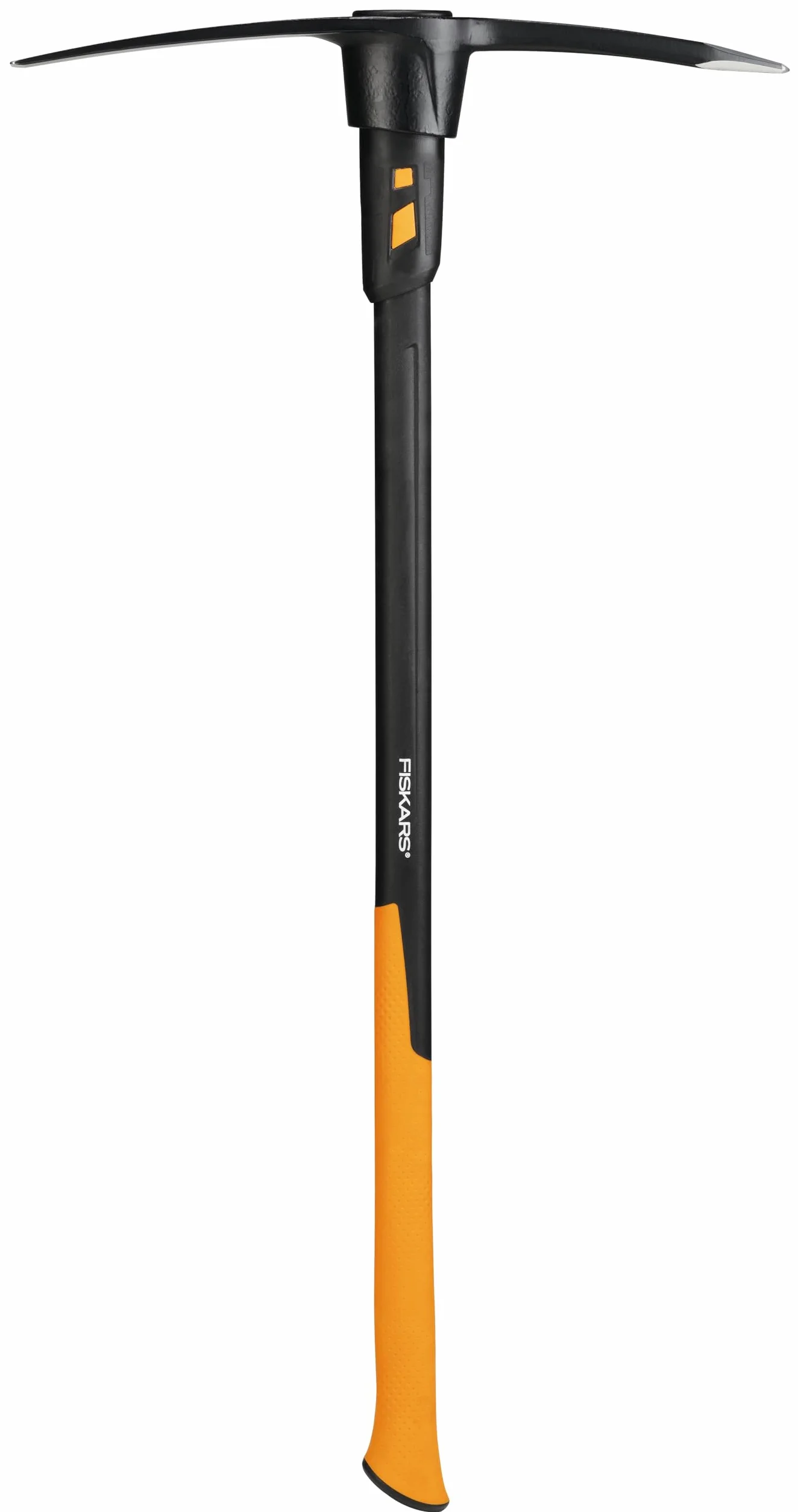 Fiskars Kilof IsoCore L do ciężkiej pracy na ciężkich, kamienistych glebach, Długość: 91 cm, Waga: 3,4 kg, Czarny/ pomarańczowy, 1020166