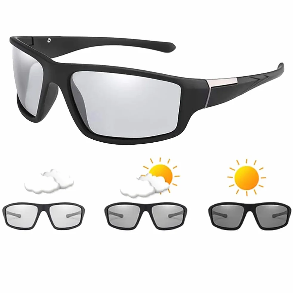 Fotochromowe polaryzacyjne okulary przeciwsłoneczne UV400 do sportów