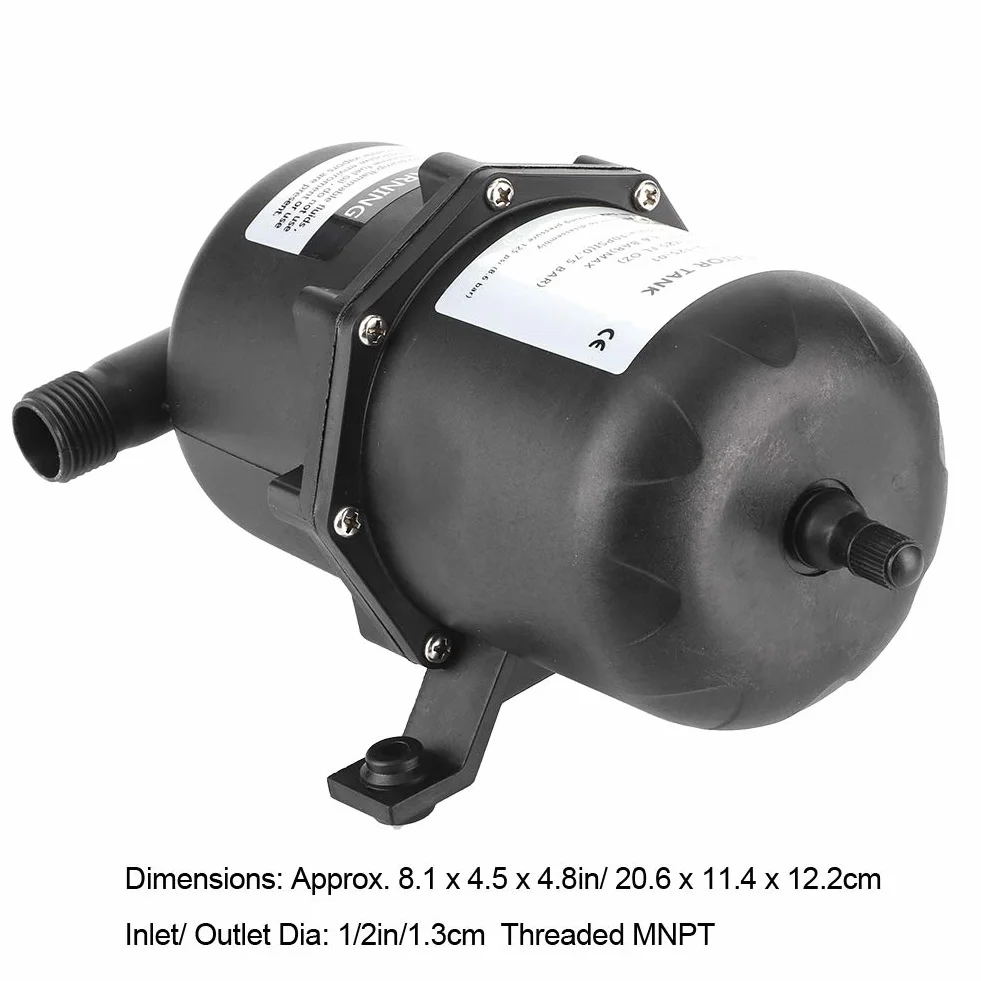 Zbiornik ciśnieniowy 0,75 l 125PSI Wodoodporny zamiennik do łodzi Marine RV