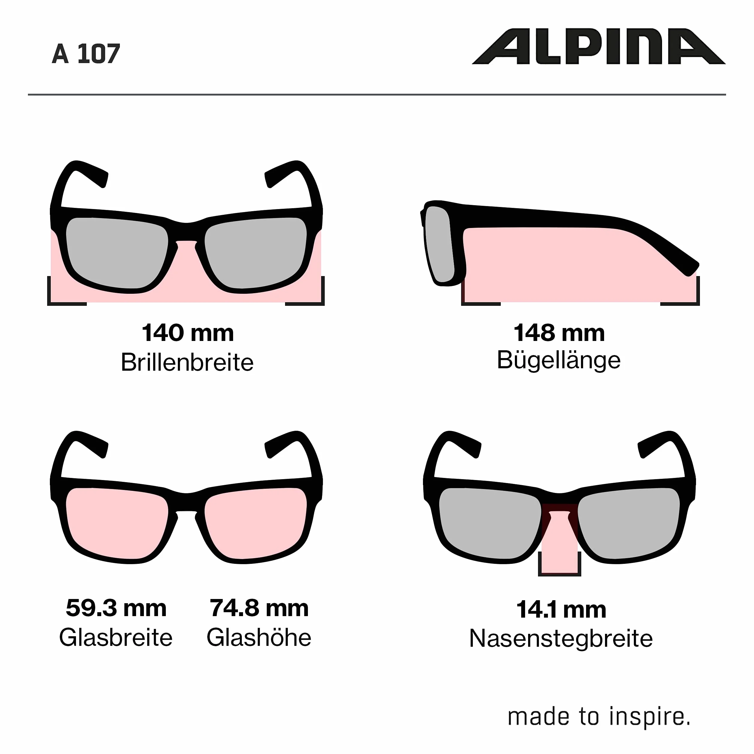 ALPINA A 107 okulary przeciwsłoneczne lustrzane nietłukące się UV 100% czarne matowe