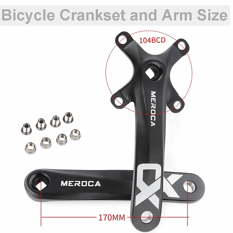 Korbowody MTB Kwadratowy Taper 170mm 104 BCD 32-42T 8-11 prędkości