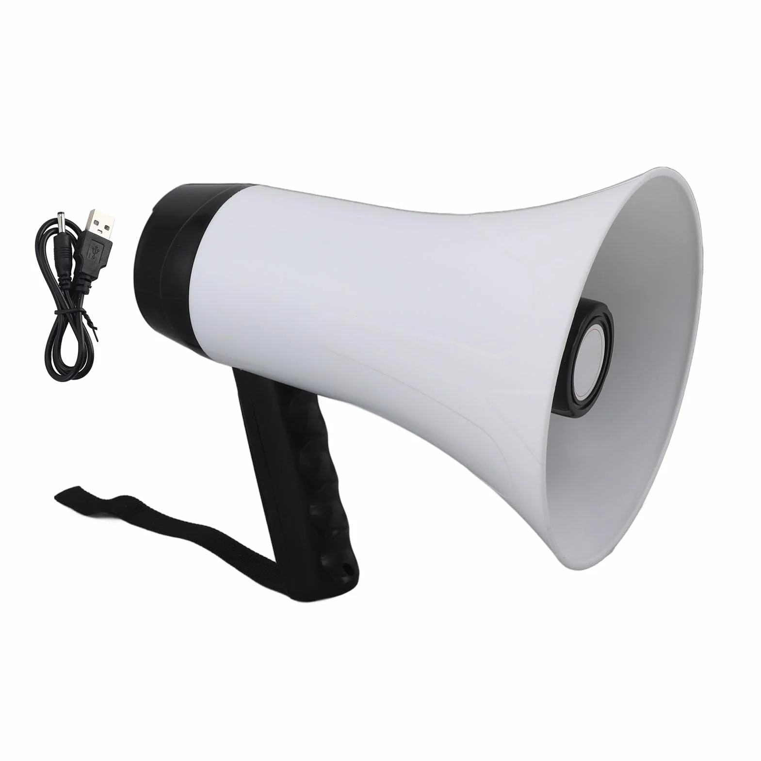 Ręczny Megafon o Mocy 30 W, Przenośny Megafon, Przenośny Głośnik Megafon, Syrena Bullhorn, Nagrywanie 300 S, 500 M, odległość Transmisji, 1500 MAh, Przenośny Megafon.