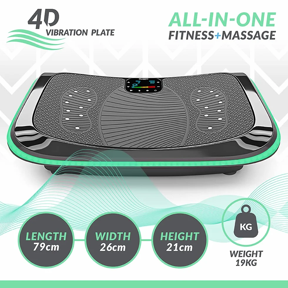 Potrójna platforma wibracyjna i oscylacyjna Bluefin Fitness 4D | Idealna do fitnessu i kulturystyki, masażer antycellulitowy, szybka utrata wagi