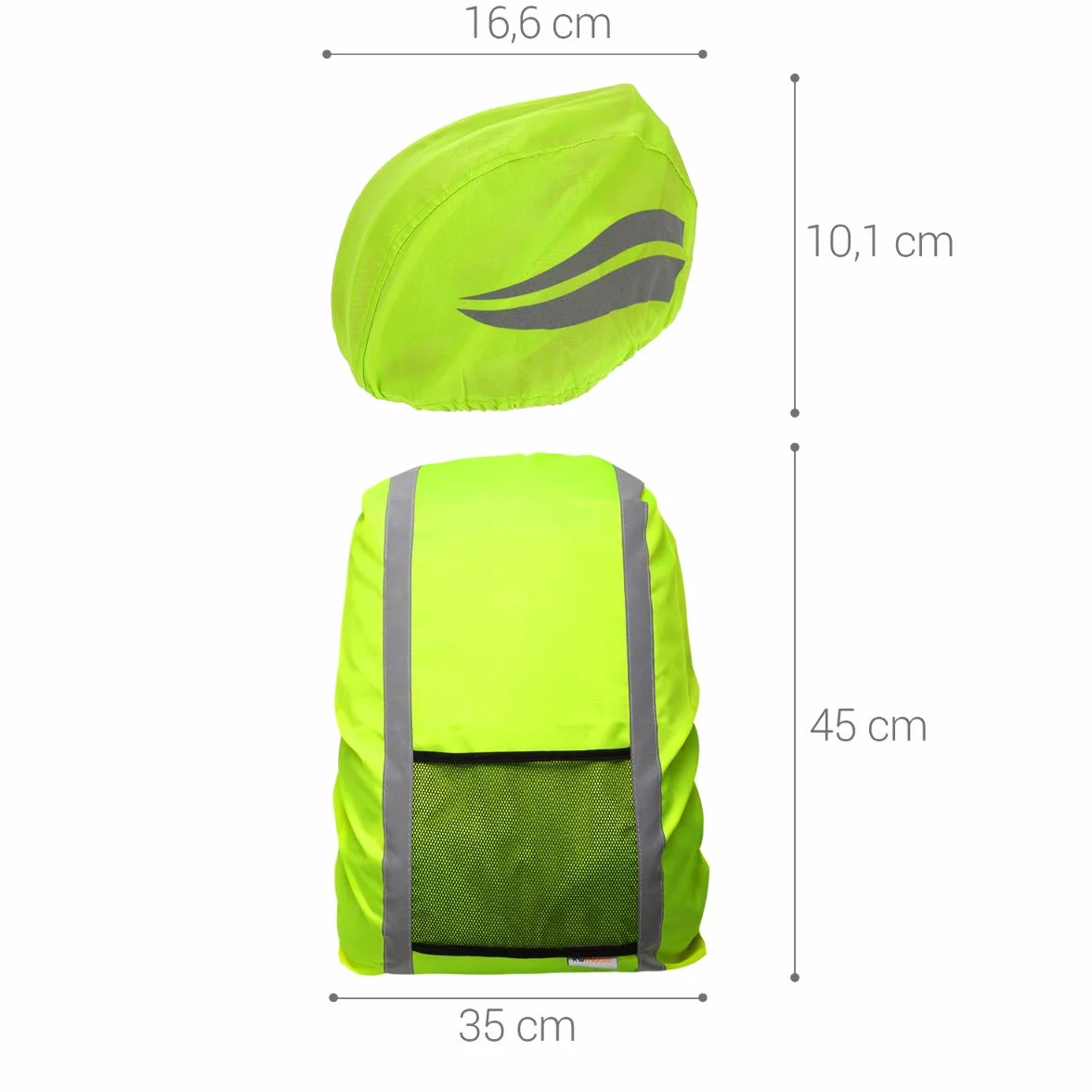 kwmobile zestaw pokrowców na plecak i kask – wysoka widoczność wodoodporne akcesoria rowerowe do ochrony roweru – dostępne w różnych kolorach Hi Vis