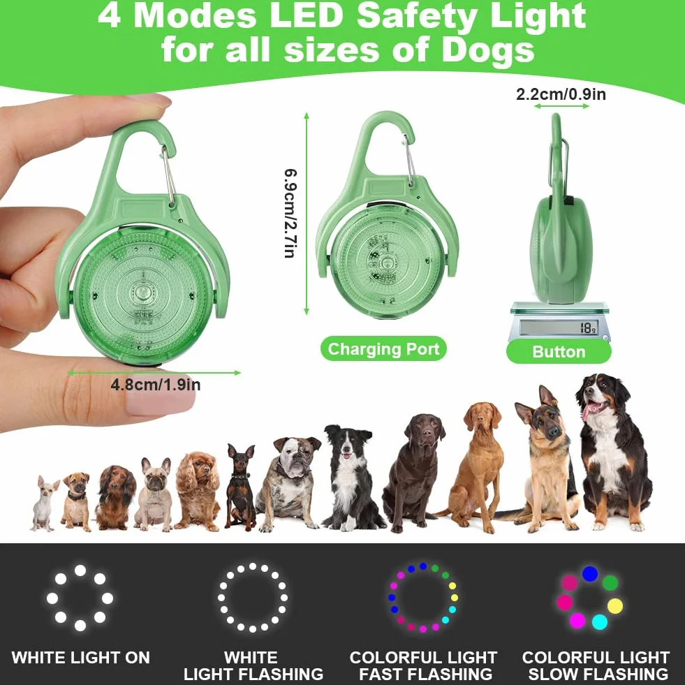 Lampka LED na obrożę dla psa IP68 wodoodporna USB ładowalna 4 tryby