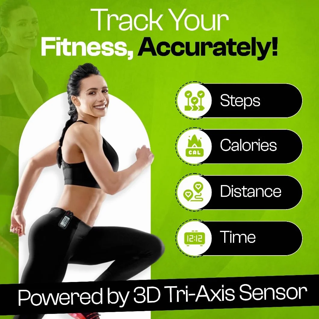 BPED 2433 3D krokomierz fitness tracker z klipsem i paskiem, monitor aktywności Bluetooth, licznik kalorii