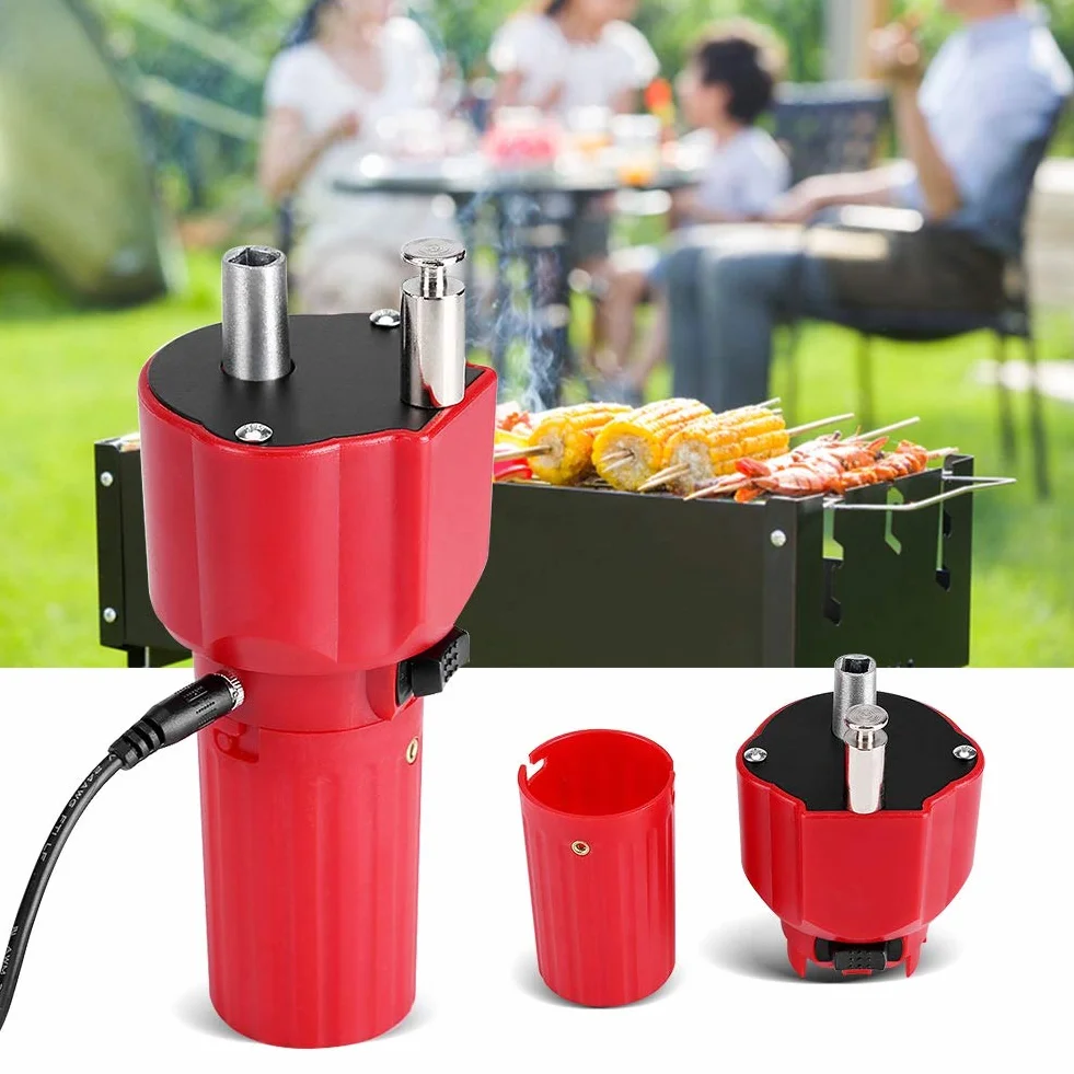 ANGGREK Solidna konstrukcja grill wirnik silnik grill grill uchwyt do pieczenia akcesoria z kablem USB