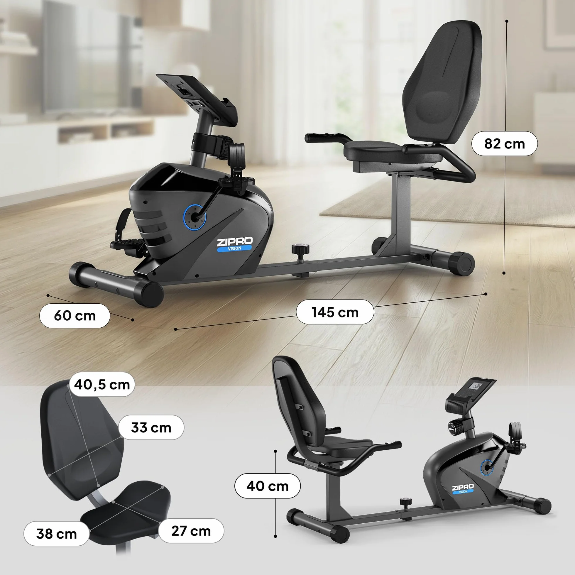 Zipro Vision ergometr magnetyczny rower treningowy do 120 kg