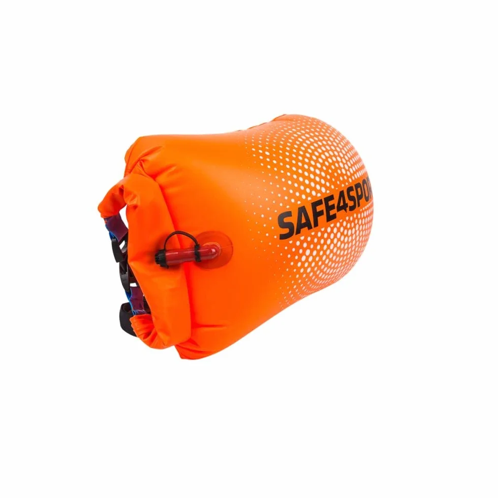 SAFE4SPORT PerfectSwimmer - dmuchana bojka asekuracyjna do pływania - boja pływacka z kieszenią na rzeczy 20L