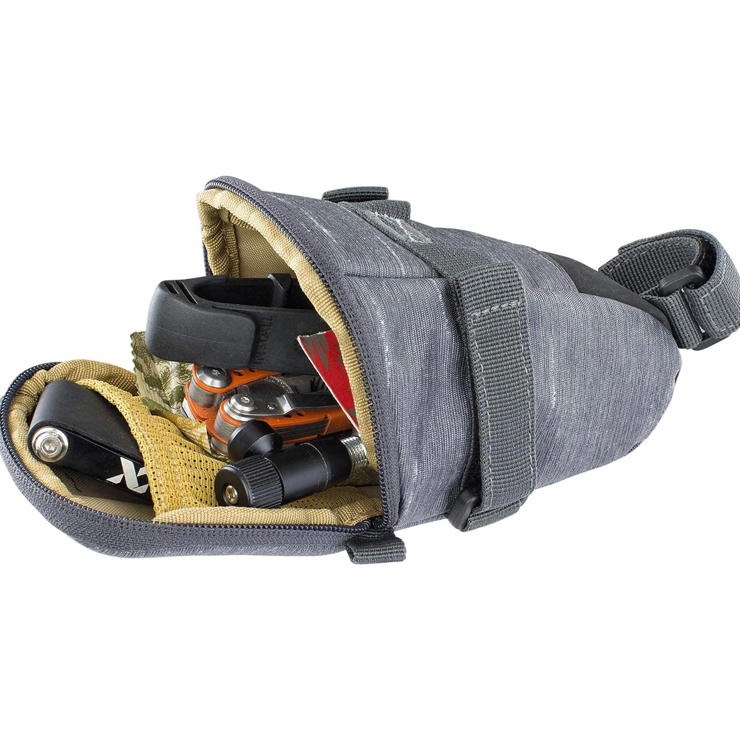 EVOC SEAT BAG TOUR Torba na siodełko (rozmiar: L, pojemność 1 l, odporna na ścieranie, wodoodporna, wzmocnienie z Hypalonu), kolor szary karbonowy