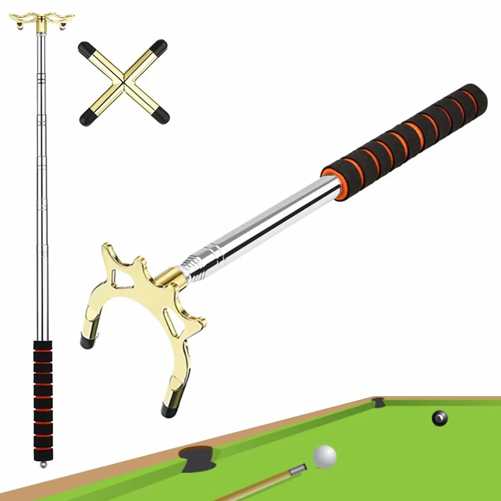 Mostek kija bilardowego, przedłużany kij do basenu, mosiężna głowica, wysuwany 35-140 cm, akcesoria snookerowe