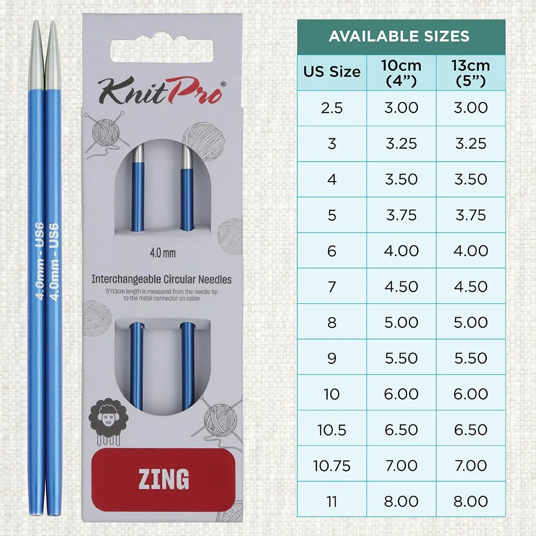 KnitPro Wymienne igły okrągłe Zing 5" (13 cm) | 4,00 mm