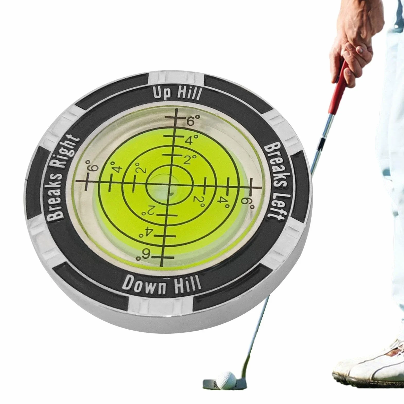 Golf Putt Green Reader – kompaktowa poziomica golfowa do wkładania, znacznik do piłki golfowej z poziomicą, narzędzie treningowe do gry w golfa, aby poprawić grę w rzucanie, odczyt zieleni,
