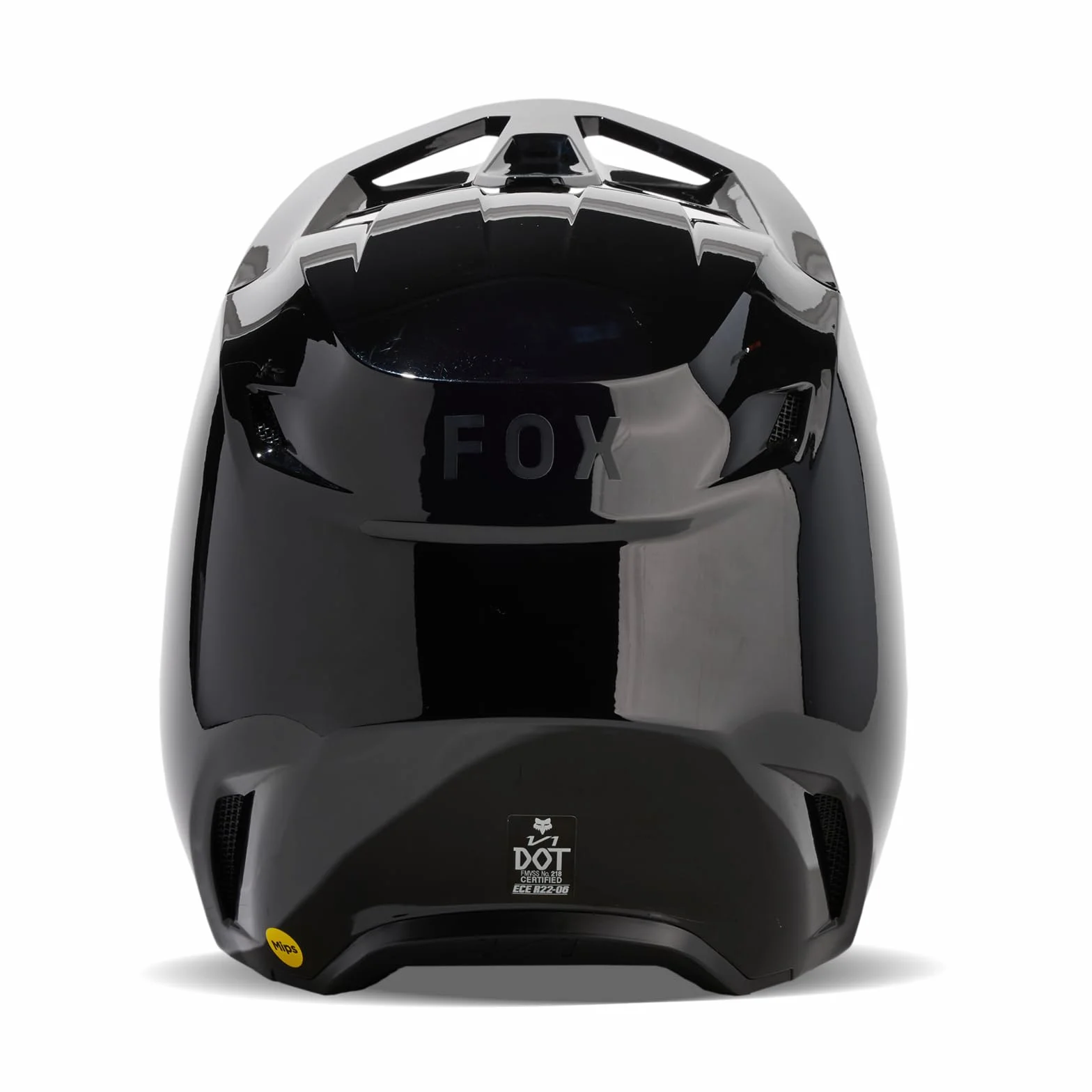 Fox Racing Fox V1 Solid czarny błyszczący kask rozmiar M, unisex dorosły, czarny