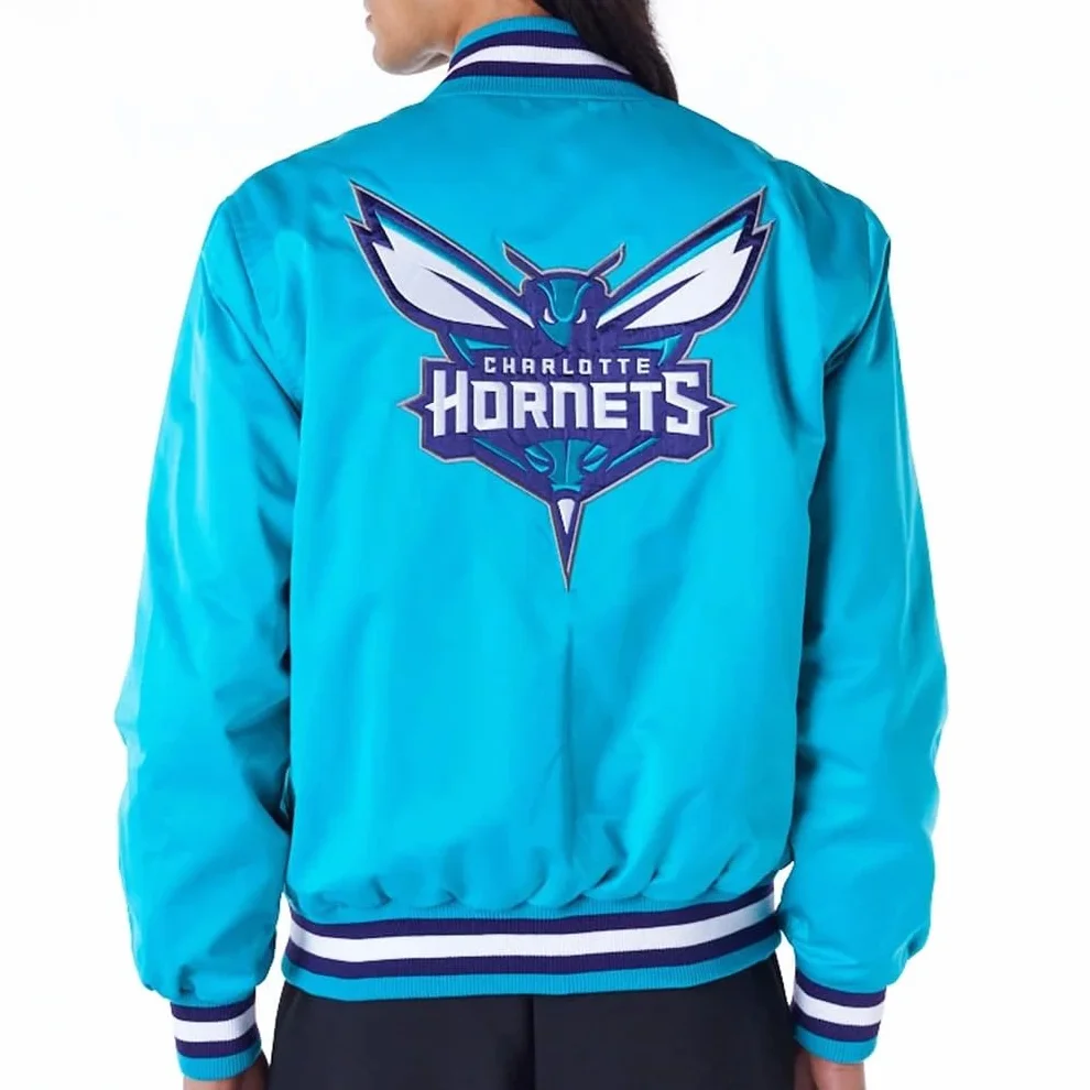 New Era Charlotte Hornets NBA satyna bomber kurtka turkusowa