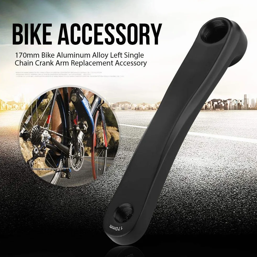 Keenso Uniwersalna korba rowerowa 170 mm ze stopu aluminium, lewa do pojedynczego łańcucha