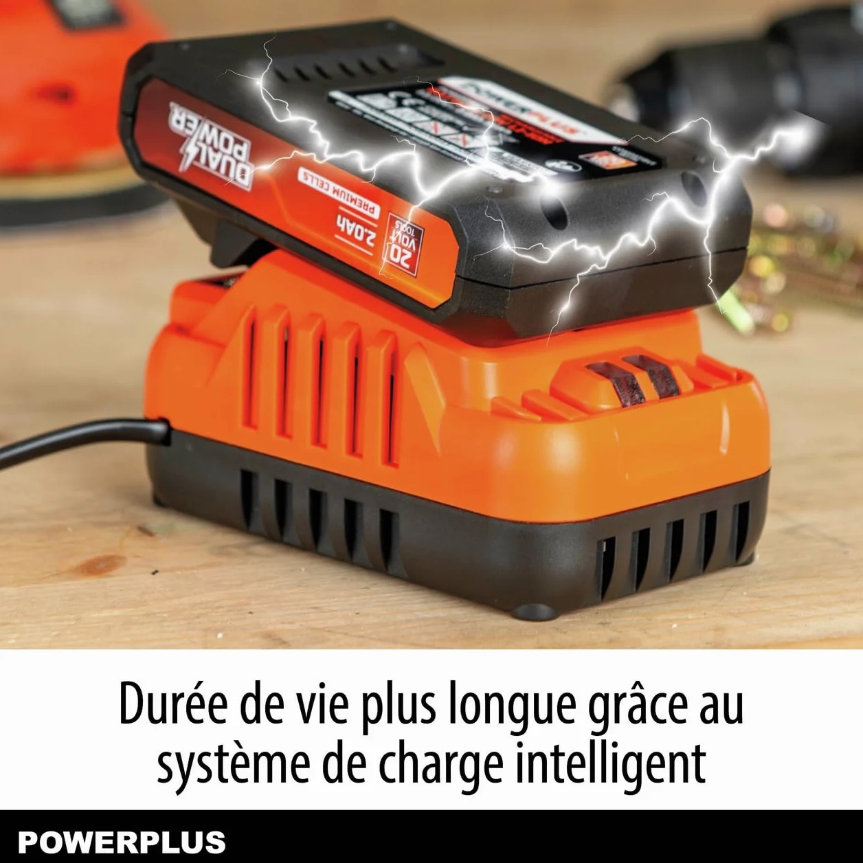 POWER plus Zestaw akumulatorów i ładowarek Dual Power POWDP90620-20 V, akumulator 2,0 Ah – do narzędzi 20 V – ładowarka 2 A – do akumulatorów 20 V i 2 x 20 V – do wkrętarek akumulatorowych, wiertarek,
