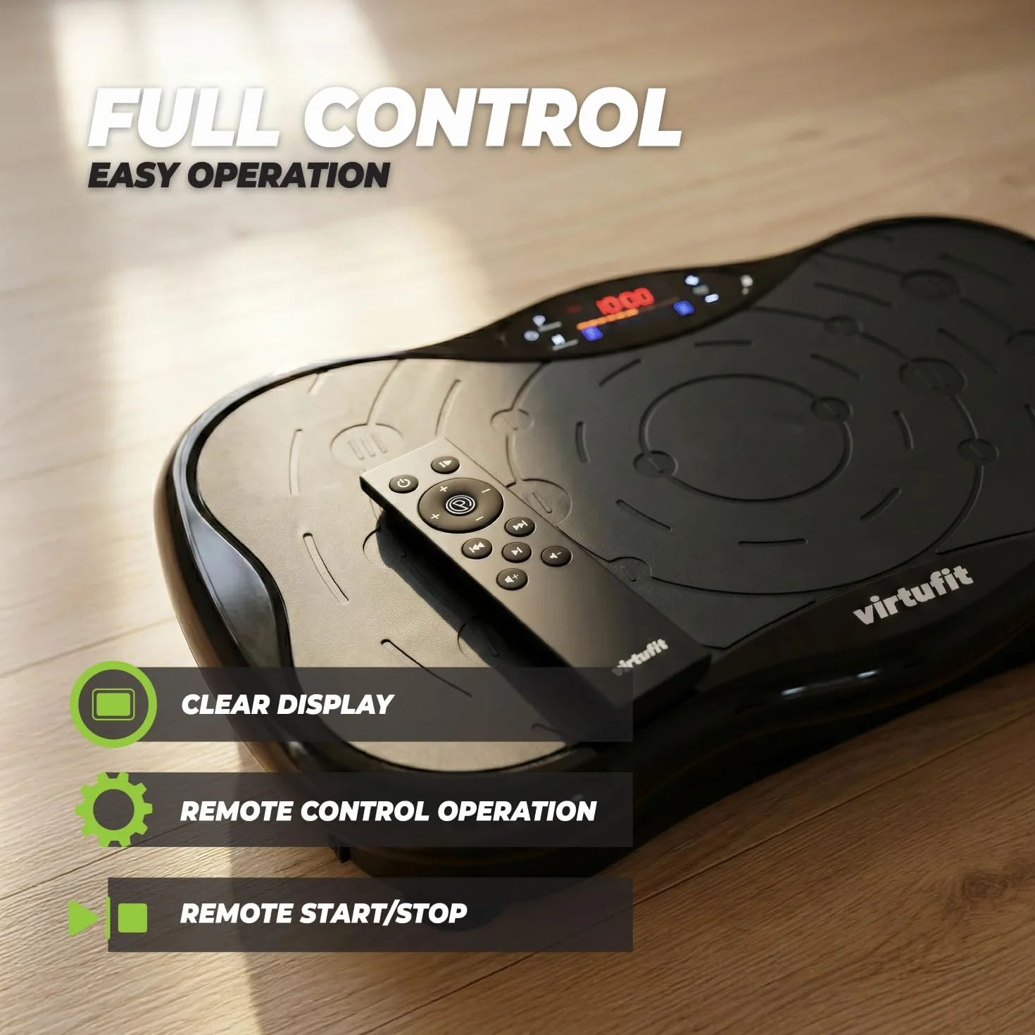 VirtuFit Płyta wibracyjna fitness – Fitness Powerplate – 10 programów treningowych – 99 stopni prędkości – urządzenie do treningu wytrzymałościowego