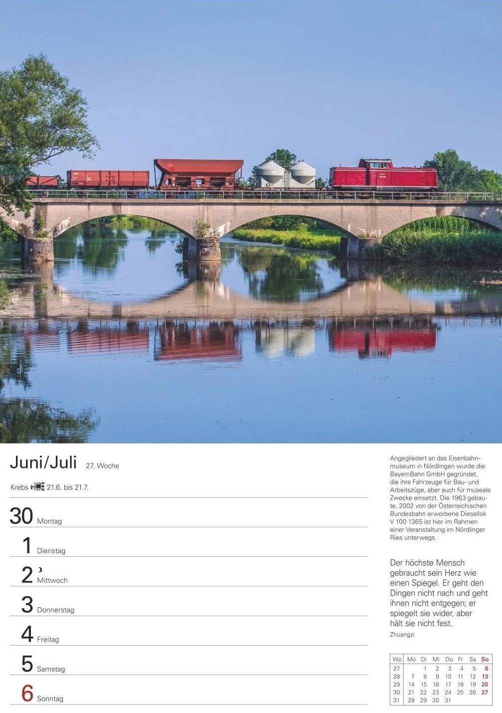 Eisenbahnen Wochenplaner 2025 - 53 Blatt mit Zitaten und Wochenchronik: Besonderer Wandplaner mit 53 fantastischen Fotos von historischen Eisenbahnen. Hochwertiger Foto-Kalender 2025. 25 x 35,5 cm