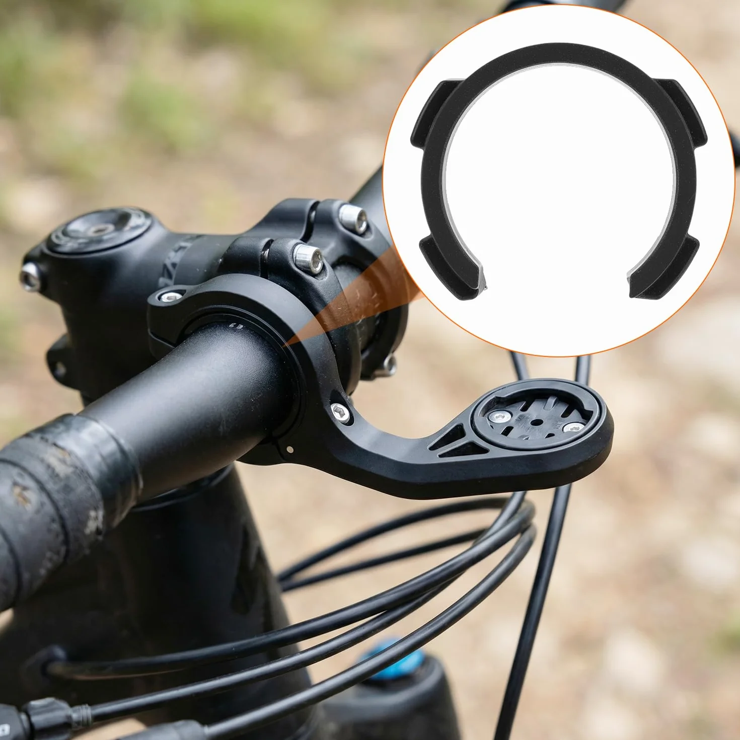 QWORK® Uchwyt komputera rowerowego kompatybilny z Garmin, Wahoo, Bryton Bike Computer, do kierownicy rowerowej 31,8 mm, mocowanie z szybkim zwalnianiem