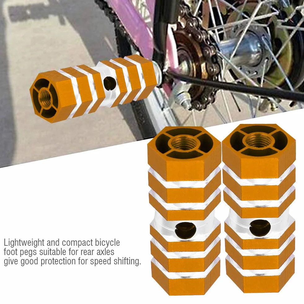 Kołki Rowerowe Ze Stopu Aluminium Do Rowerów Górskich Tylne Kołki Kaskaderskie (złoto)