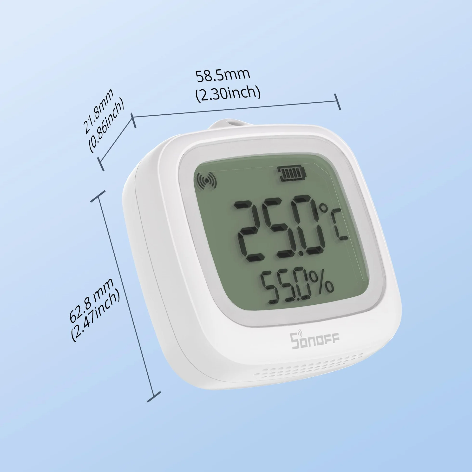 SONOFF SNZB-02WD IP65 Zigbee LCD Inteligentny Sensor Temperatury i Wilgotności, wodoodporny do Szkieletnia/Łazienki, Monitorowanie przez APP z Wykresami, Elastyczna Instalacja