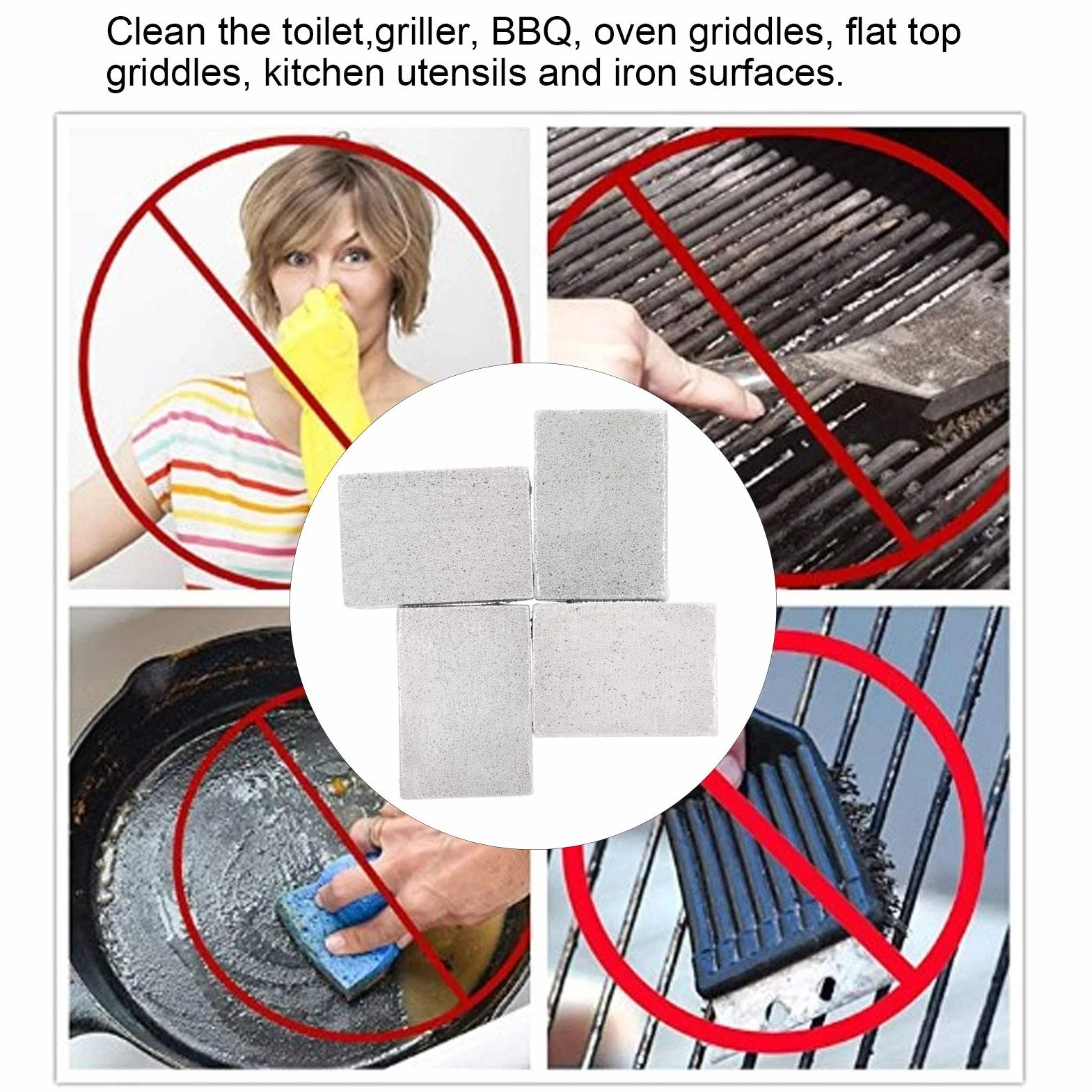 Atyhao Blok do czyszczenia 4 szt. grill czyszczenie cegieł blok plamy kamień środek czyszczący akcesoria kuchenne