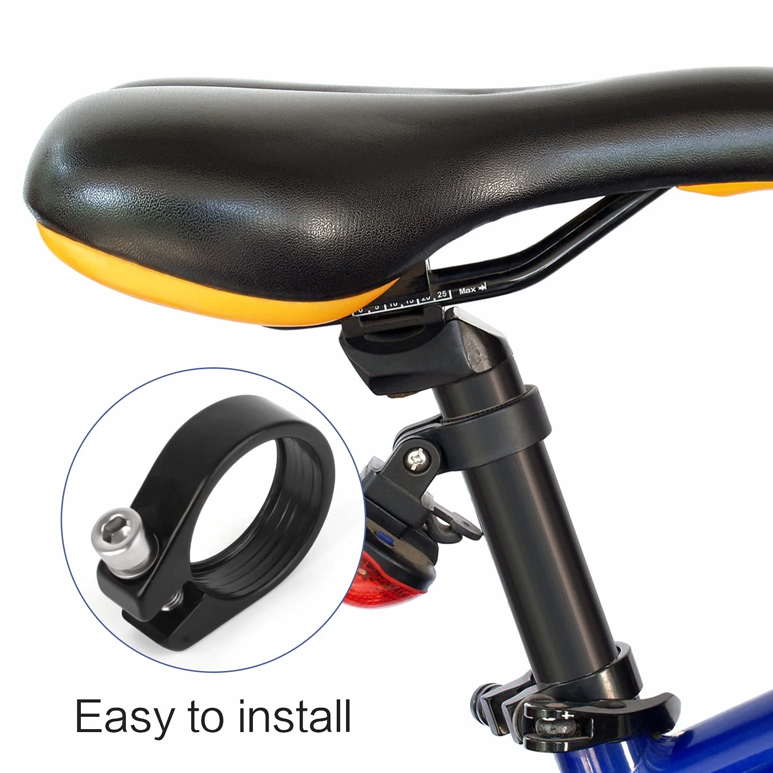 Zacisk sztycy rowerowej 27,2 mm ze stopu aluminium szybkie odpinanie czarny kołnierz do roweru MTB