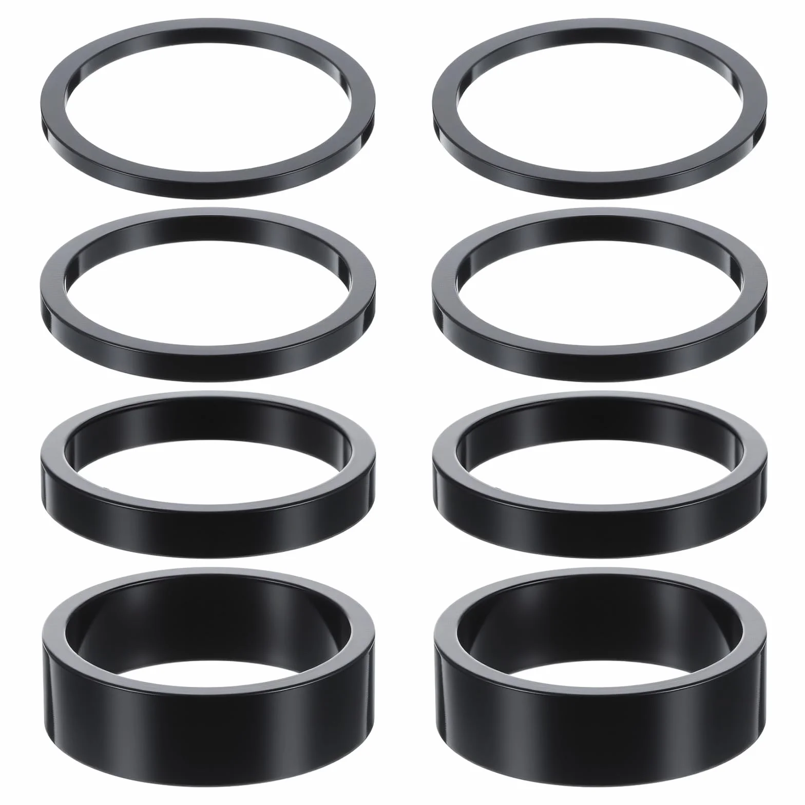 8 sztuk aluminiowe wkładki do zestawu kierownicy rowerowej, aluminiowe wkładki do trzpienia kierownicy rowerowej do bezsprężynowego mocowania wideł pasujące do trzpienia 1 1/8 cala (2mm 3mm