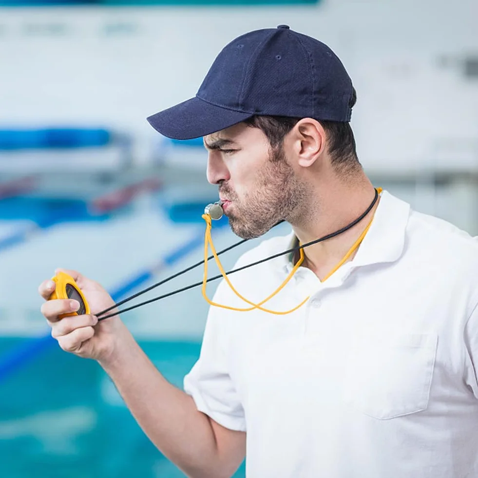 Vicloon Cyfrowy stoper sportowy z gwizdkiem ze stali nierdzewnej, duży wyświetlacz LCD