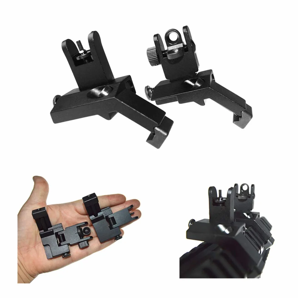 FIRECLUB Front and Rear 45 Degree Offset Rapid Transition BUIS Flip Up Backup Iron Sight