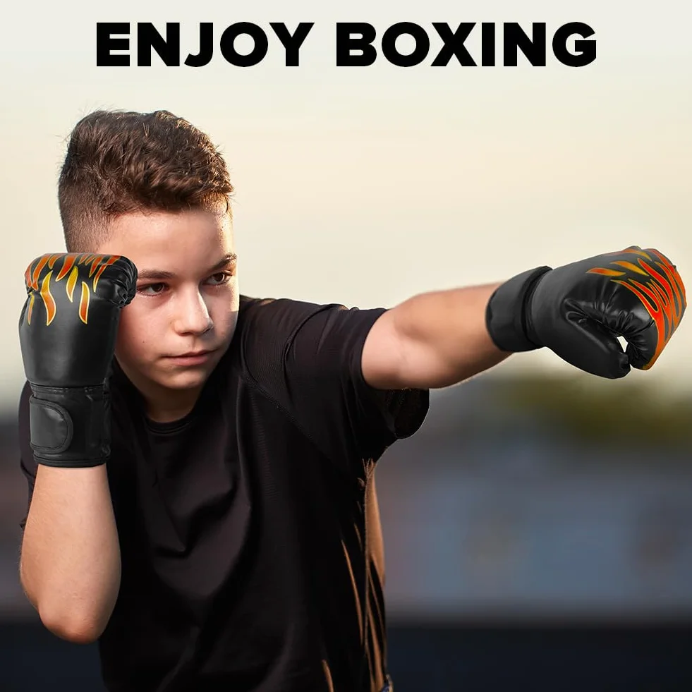 Flintronic Rękawice Bokserskie dla Dzieci do Muay Thai MMA Kickboxingu Sparingów 3-10 lat
