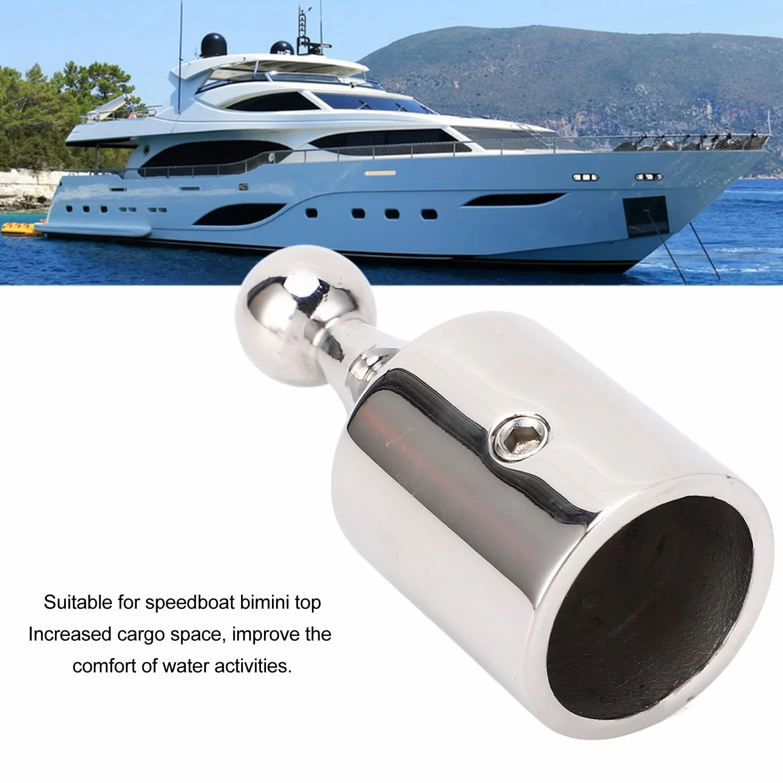 Nakładki Bimini, Stal Nierdzewna 316, Wygodna w Dotyku, Odporna na rdzę Górna Przelotka Bimini do Jachtu Marina (22MM)