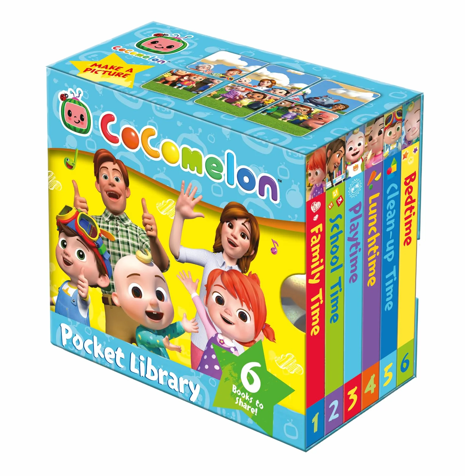 CoComelon Pocket Library: 6 little illustrated board books about JJ, his family and friends – perfect for pre-schoolers!